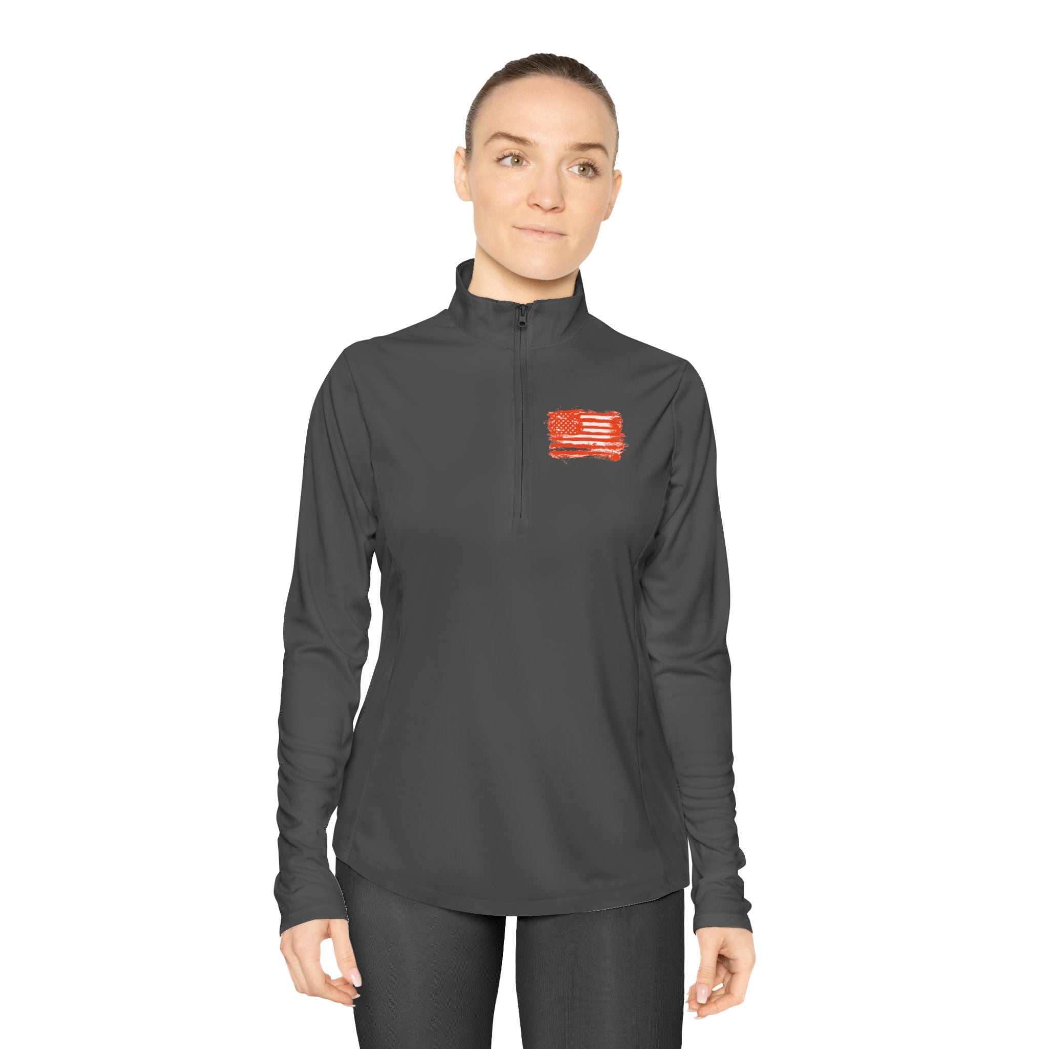 Ladies Quarter-Zip Pullover with Motivational Running Design, Athletic Apparel, Activewear, Sportswear, Fitness Gift, Running Top