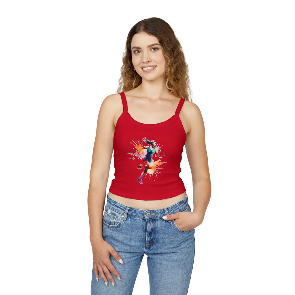 Running Woman Tank Top, Athletic Workout Top, Fitness Sleeveless Shirt, Jogging Muscle Tee, Exercise Gym Cami