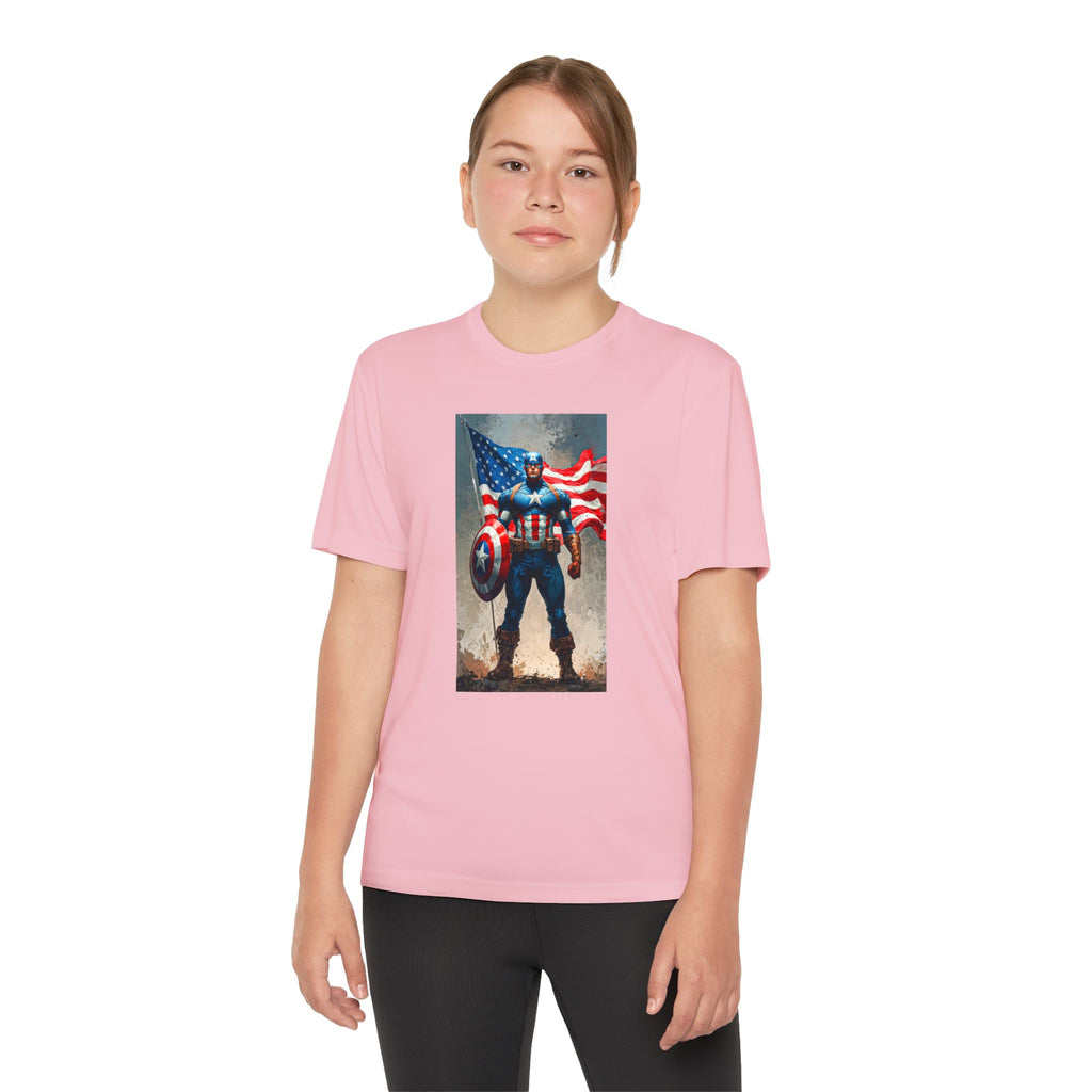 Captain America Superhero Marvel Patriotic, Kids Graphic T-Shirt, Boys Hero Top, Girls Comic Book Clothing, Birthday