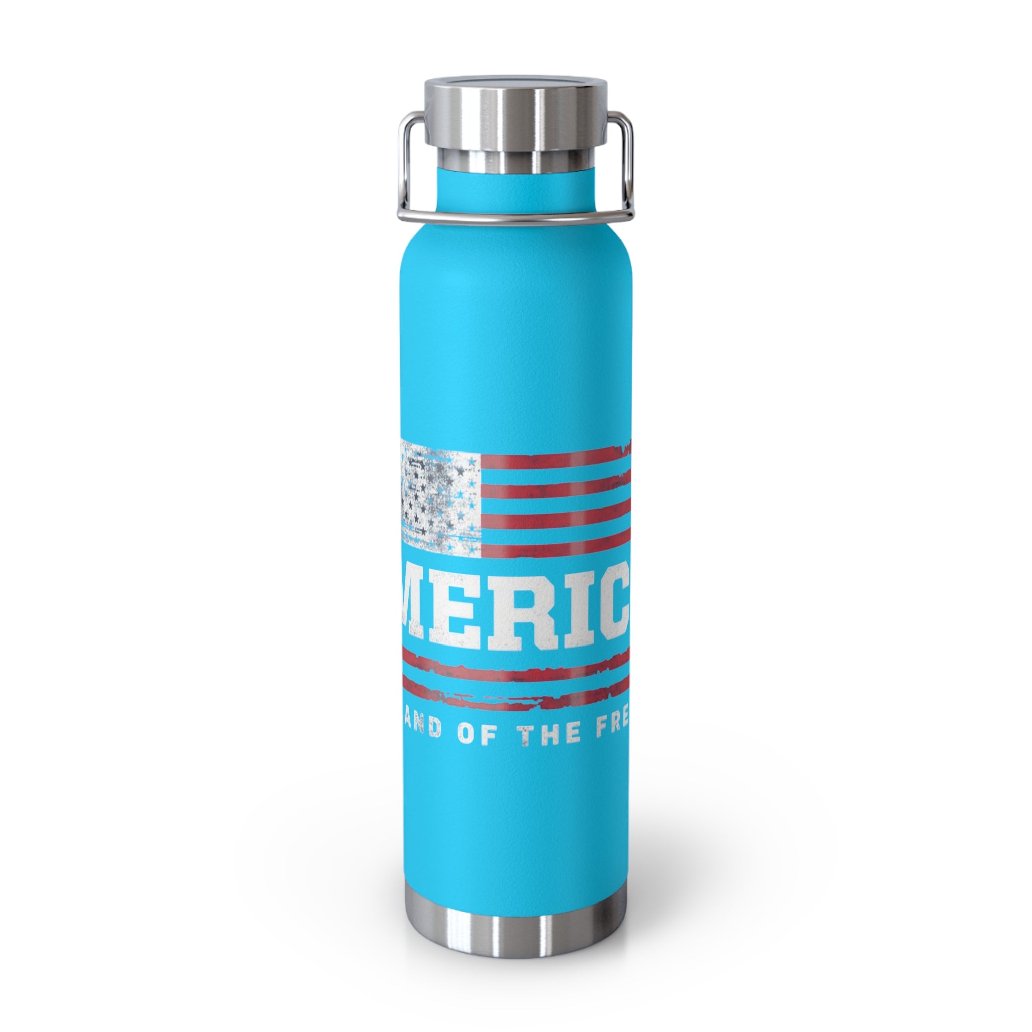 Merica Flag Patriotic Copper Insulated Water Bottle