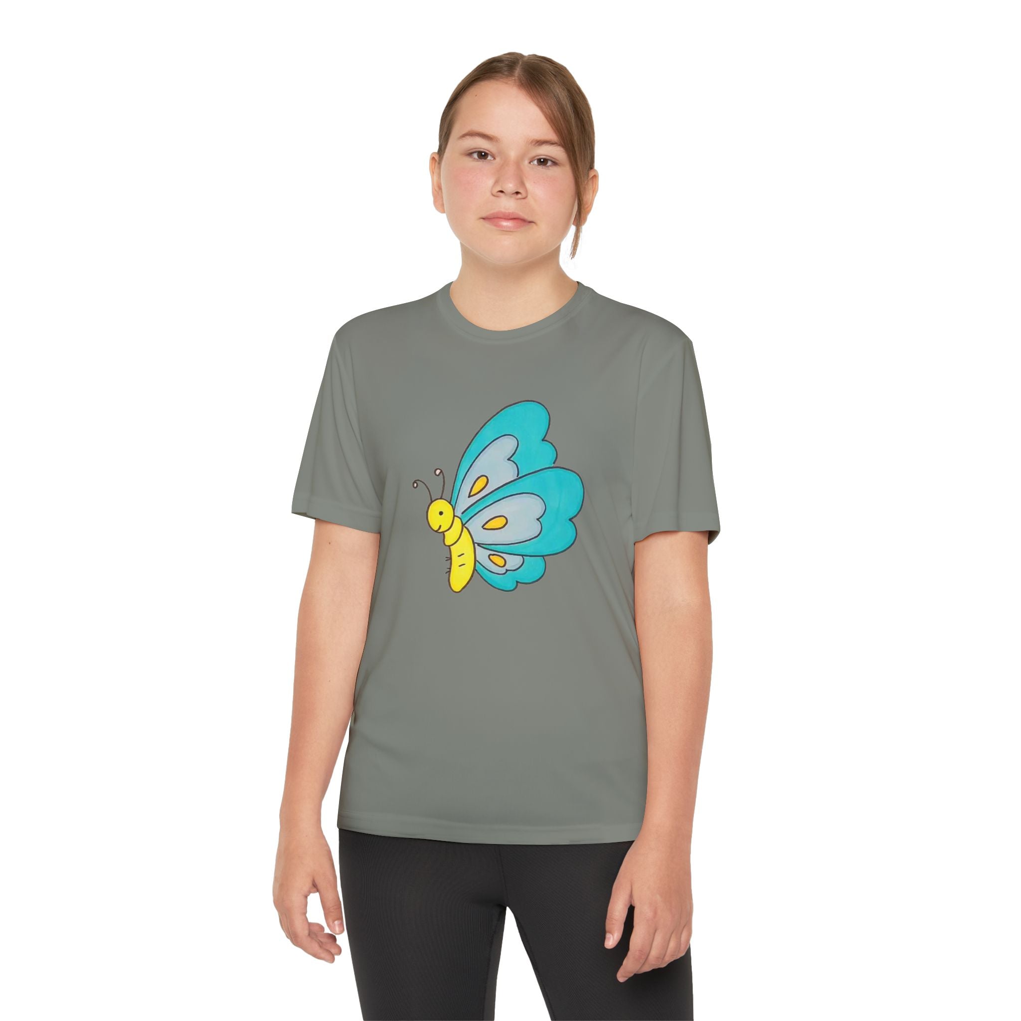 Butterffy Youth T-Shirt Sports Graphic Tee, Cool Athletic Shirt for Kids, Perfect for Sports Events, Team Spirit