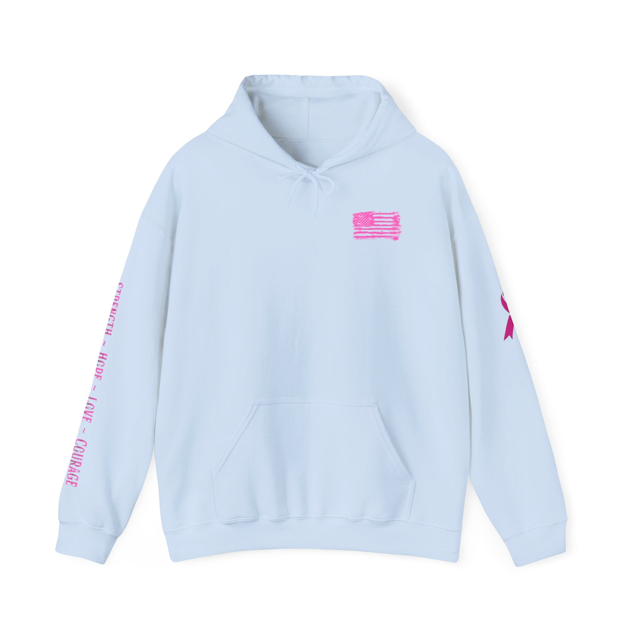 Breast Cancer Awareness Month Patriotic Hoodie ~ Rebel Spirit Unisex Hoodie