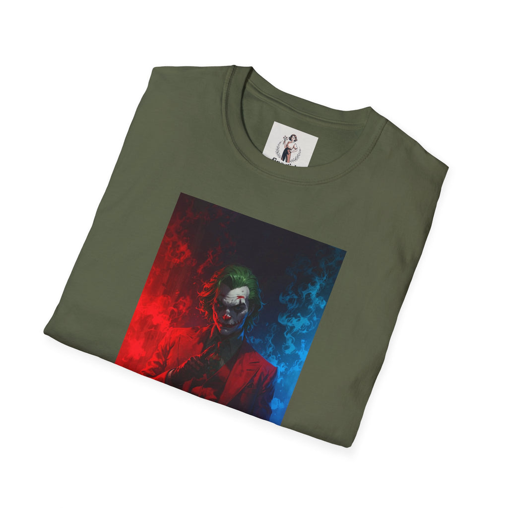 The Joker Superhero Marvel Unisex Softstyle T-Shirt, Comic Book Tee, Geeky Clothing, Cosplay Costume Top