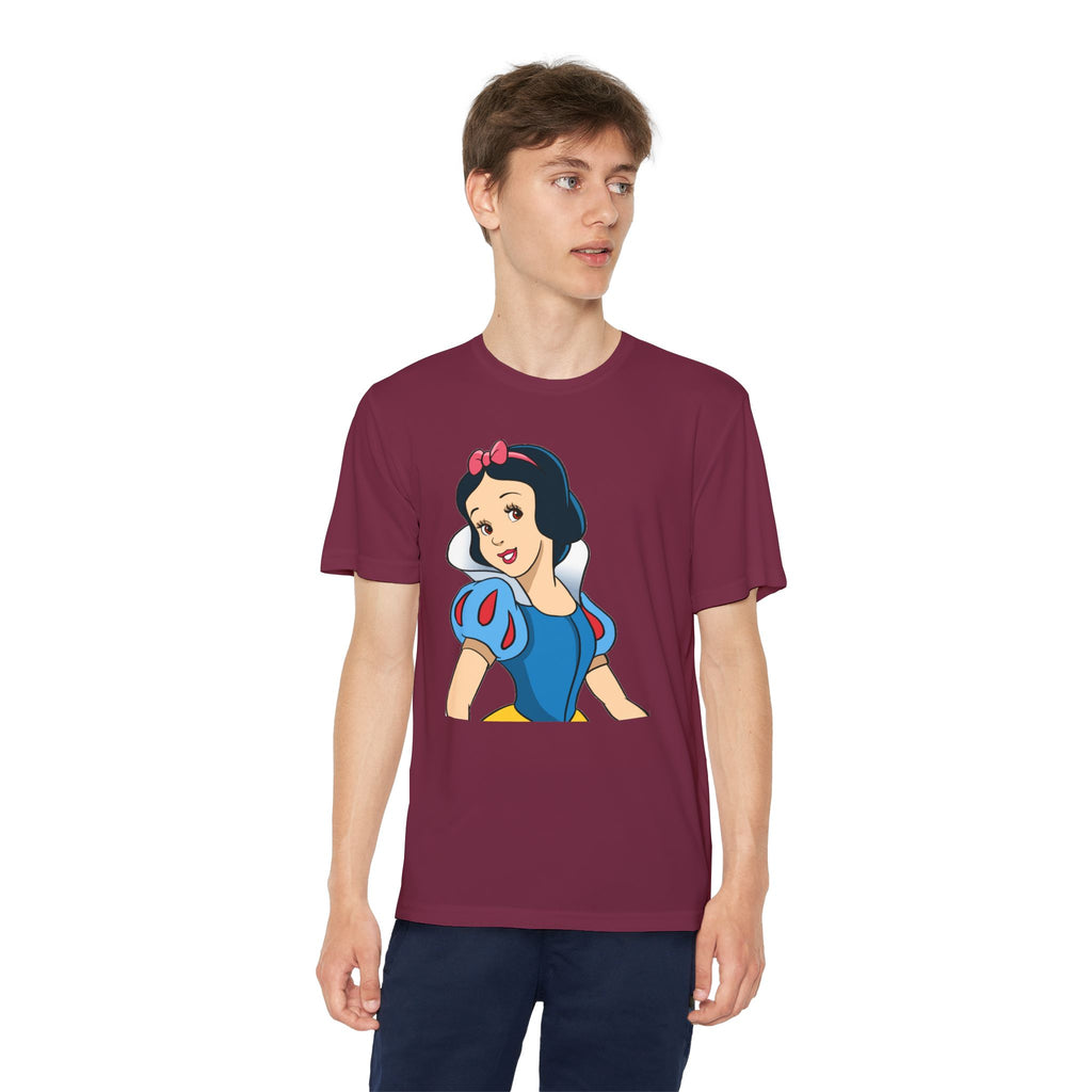 Snow White Youth T-Shirt Sports Graphic Tee, Cool Athletic Shirt for Kids, Perfect for Sports Events, Team Spirit