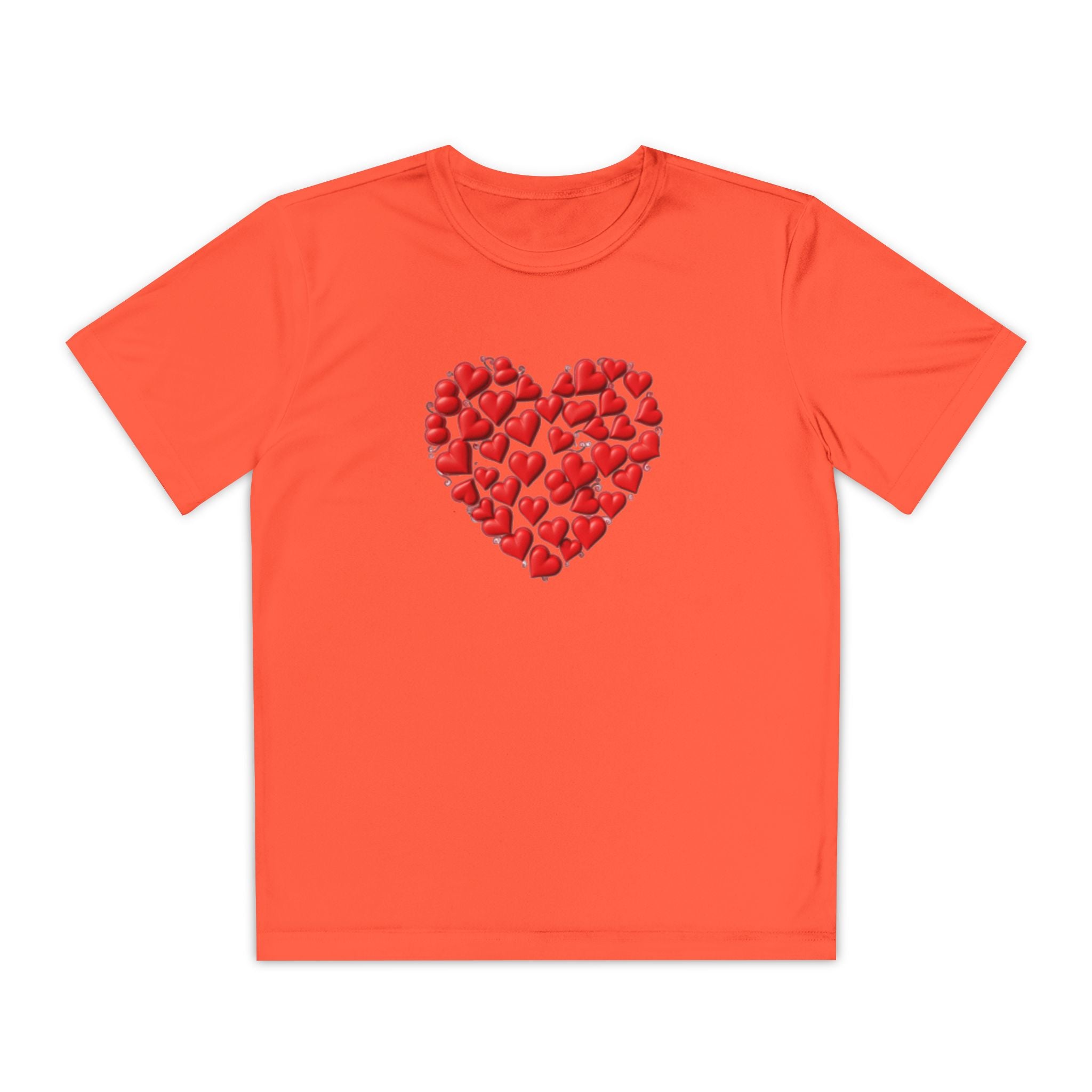 Heart Youth T-Shirt Sports Graphic Tee, Cool Athletic Shirt for Kids, Perfect for Sports Events, Team Spirit