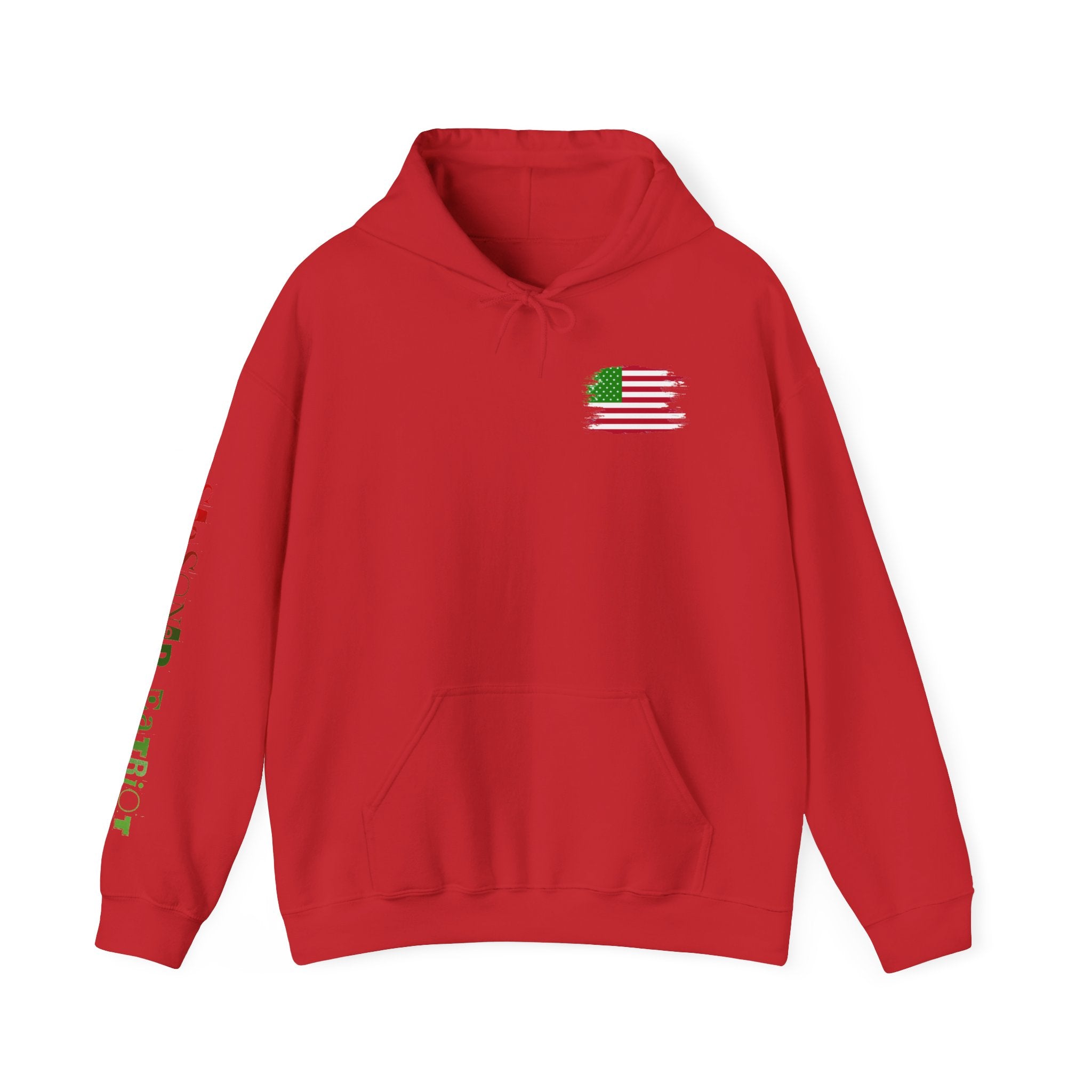 Christmas Elf Patriotic USA Hoodie, Sweatshirt, Unisex Hooded Pullover, Holiday Outerwear, Festive Winter Apparel