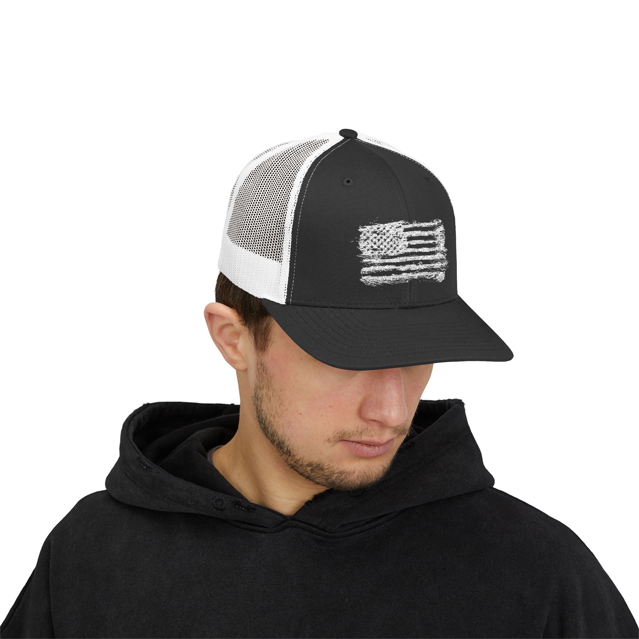 Patriotic Flag Snapback Trucker Cap, American Flag Hat, Outdoor Cap, Casual Wear, Gift for Dad, 4th of July Apparel