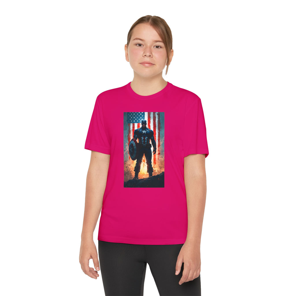 Captain America Superhero Marvel Patriotic, Kids Graphic T-Shirt, Boys Hero Top, Girls Comic Book Clothing, Birthday