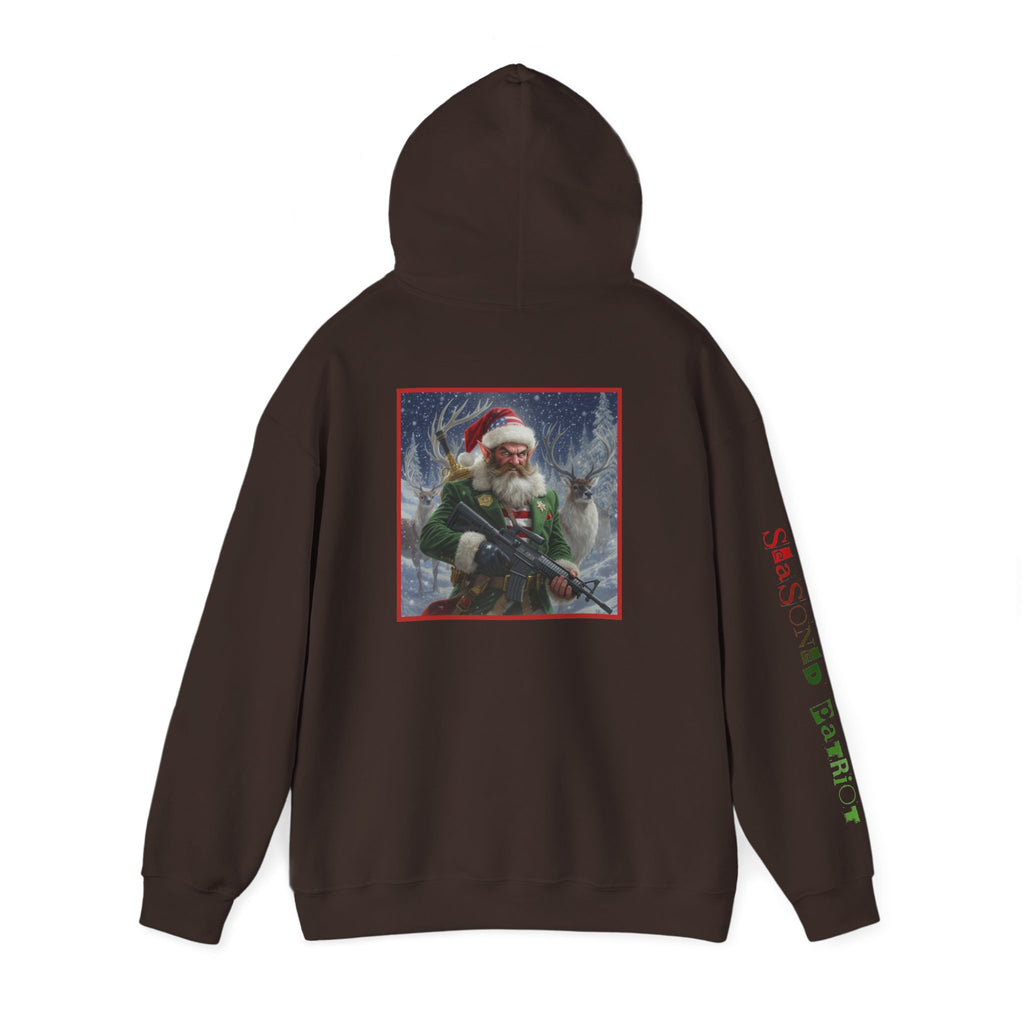 Christmas Elf Patriotic USA Hoodie, Sweatshirt, Unisex Hooded Pullover, Holiday Outerwear, Festive Winter Apparel