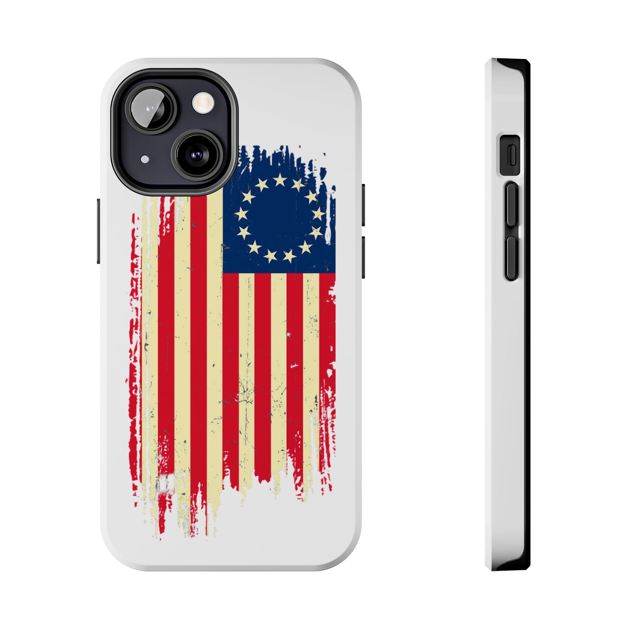 Patriotic Phone Cases with Vintage Flag Design, Tough Case for Independence Day, Memorial Day, 4th of July, Gift for Veterans, USA Pride