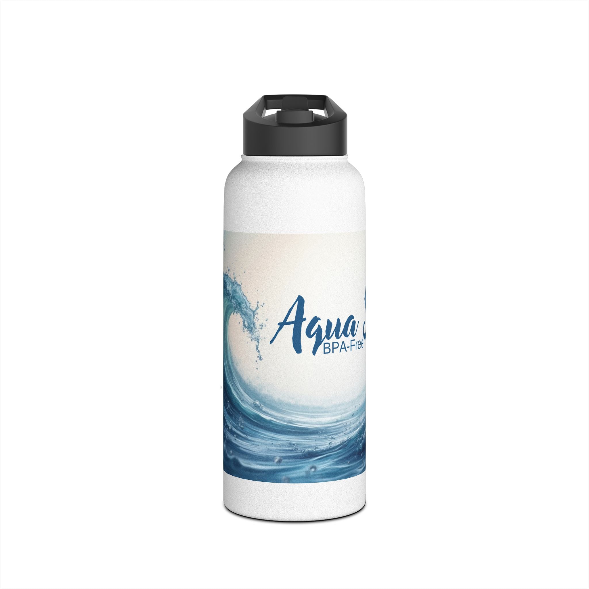 Aqua Wave Stainless Steel Water Bottle, Hydration Gift, Outdoor Adventure, Beach Vibes, Eco-Friendly, Travel Companion
