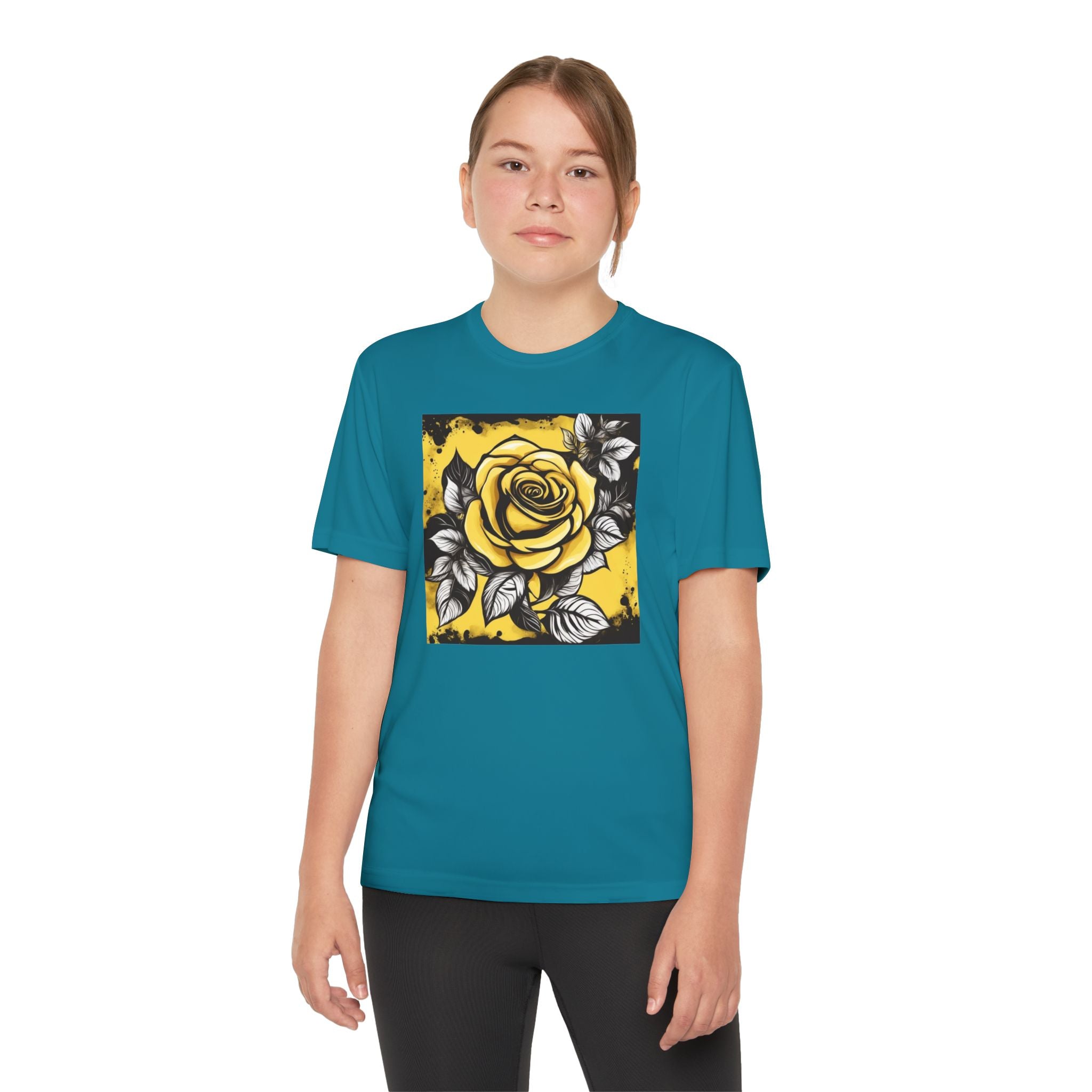Flower Youth Tshirt, Girls Floral Tee, Kids Spring Shirt, Children's Botanical Top, Teen Blossom T-Shirt
