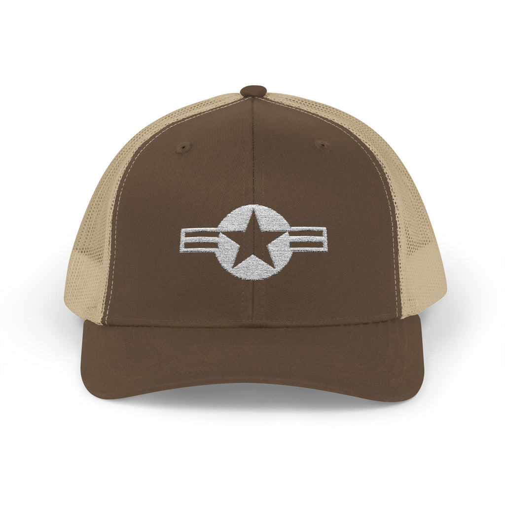 US Air Force Snapback Trucker Cap with Thin Red Line Design, Ideal for First Responders, Supportive Gifts, Memorials, Everyday Wear