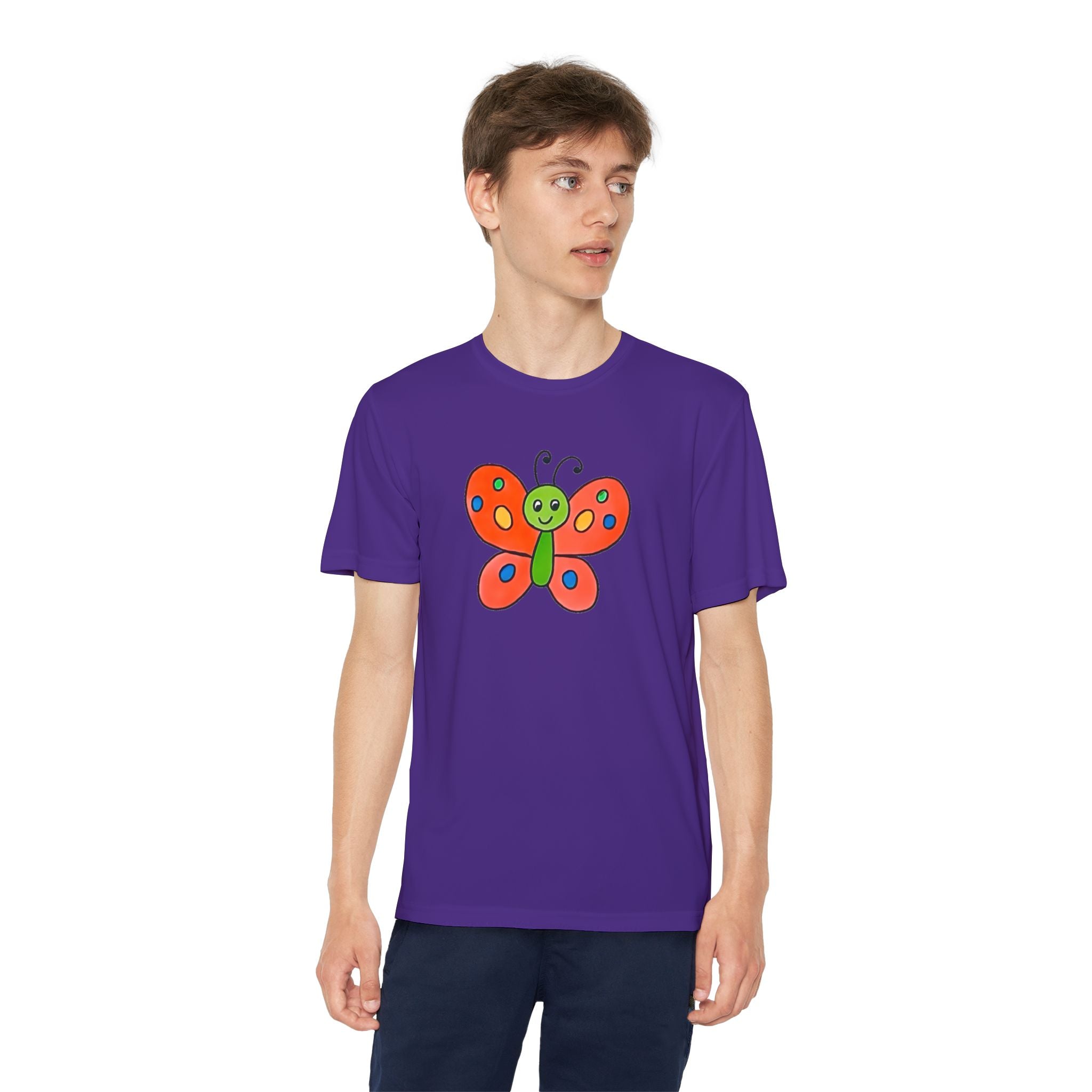Butterffy Youth T-Shirt Sports Graphic Tee, Cool Athletic Shirt for Kids, Perfect for Sports Events, Team Spirit
