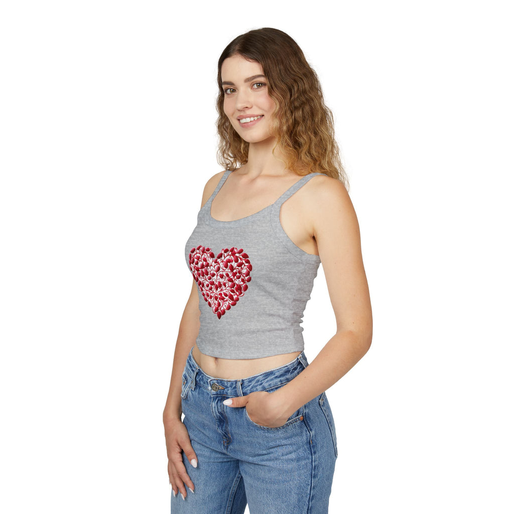 Heart Tank Top, Love Cami, Valentine's Day Shirt, Romantic Sleeveless Tee, Women's Summer Blouse, Cute Spaghetti Strap Tank