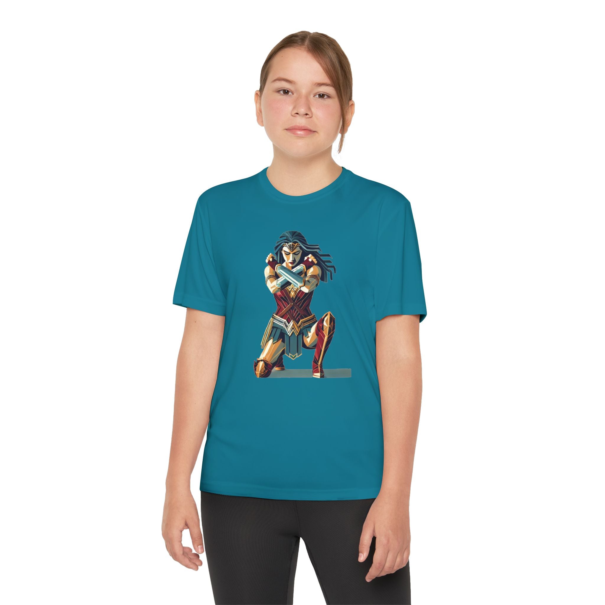 Wonder Woman Youth T-Shirt Sports Graphic Tee, Cool Athletic Shirt for Kids, Perfect for Sports Events, Team Spirit