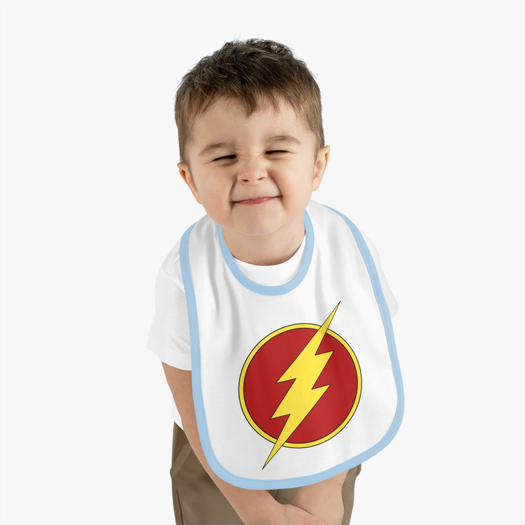 The Flash ~ Cute Baby Bib - Tiny but Mighty, Infant Feeding Bib, Baby Shower Gift, Newborn Accessories, Elephant Design, Everyday Use