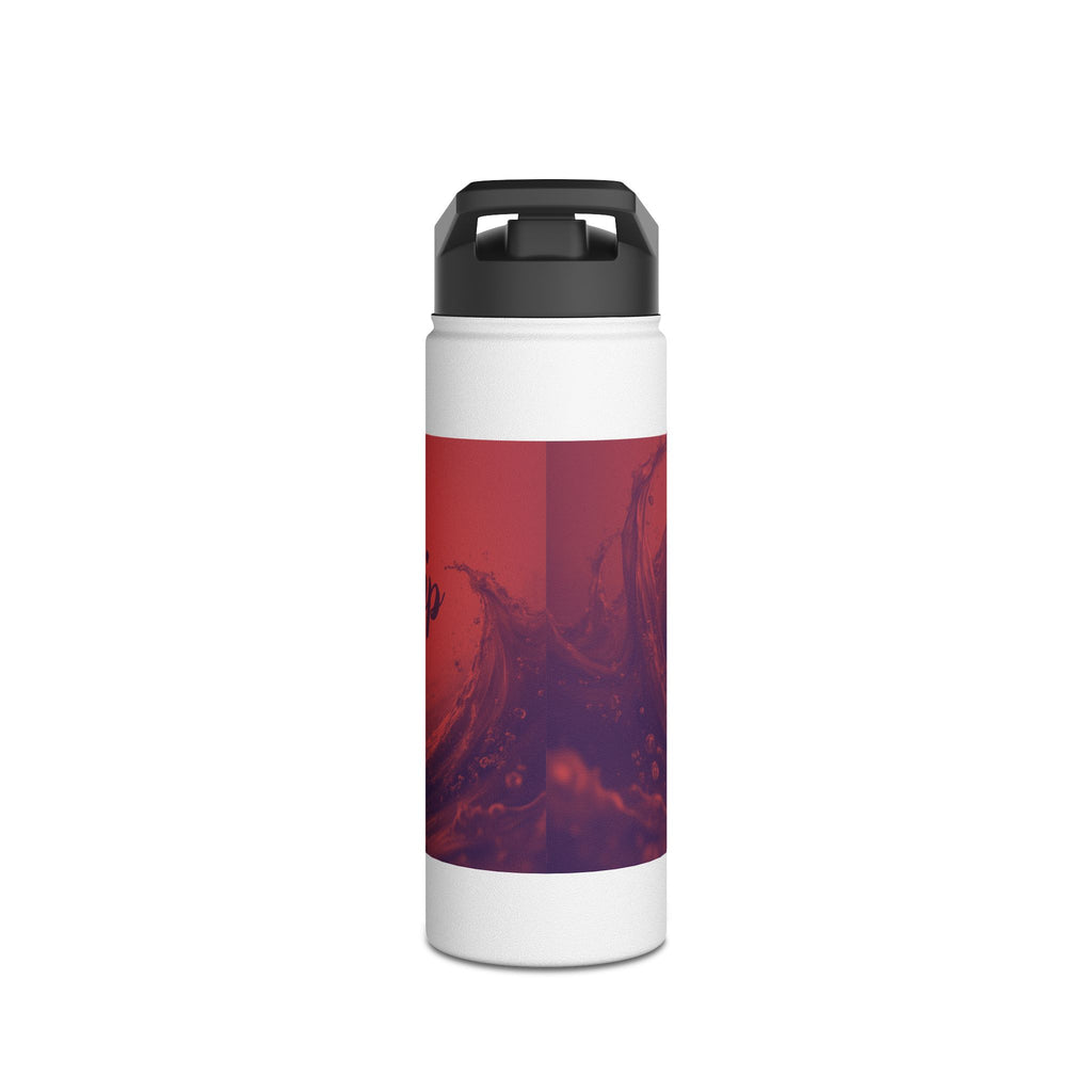 Aqua Wave Stainless Steel Water Bottle, Hydration Gift, Outdoor Adventure, Beach Vibes, Eco-Friendly, Travel Companion