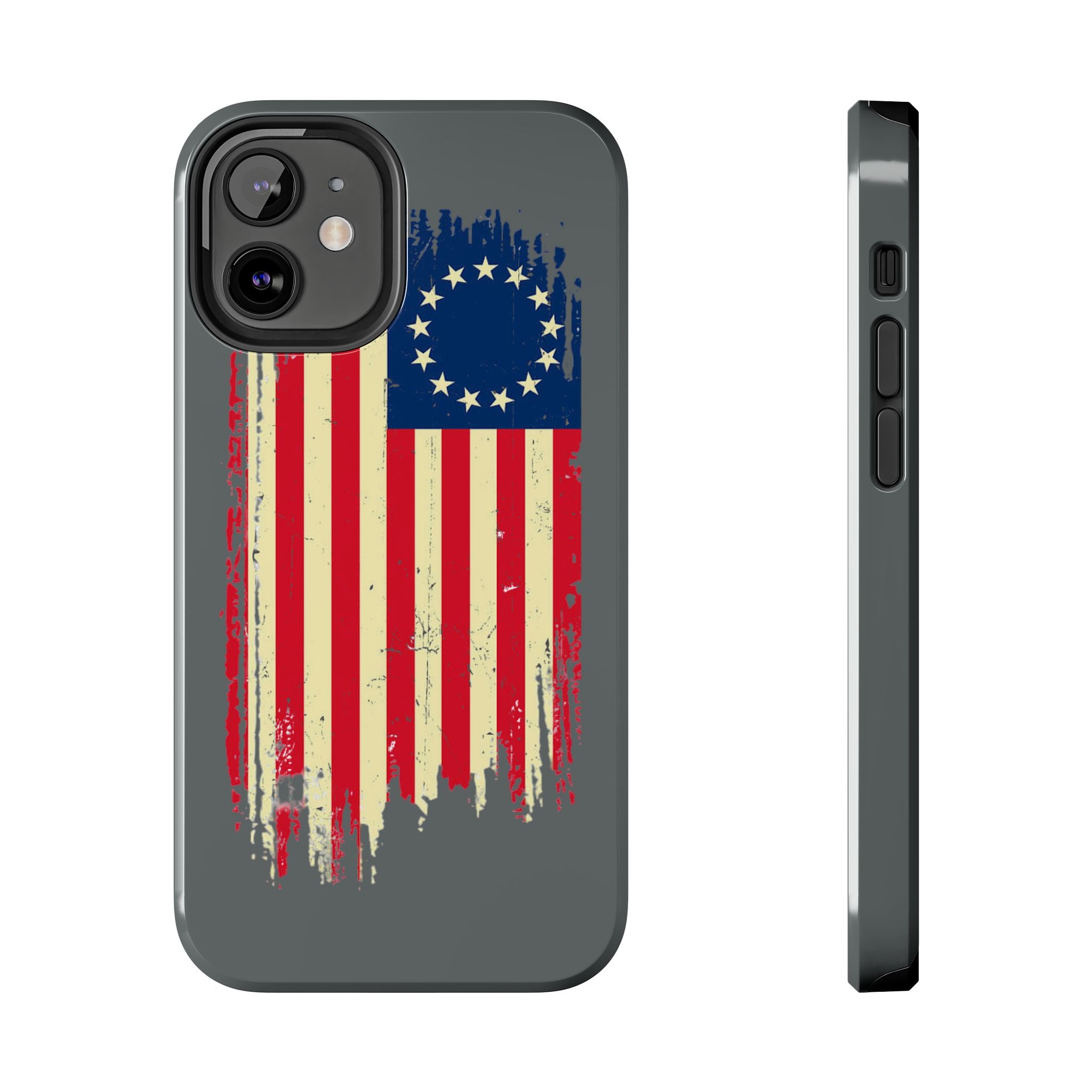Patriotic Phone Cases with Vintage Flag Design, Tough Case for Independence Day, Memorial Day, 4th of July, Gift for Veterans, USA Pride