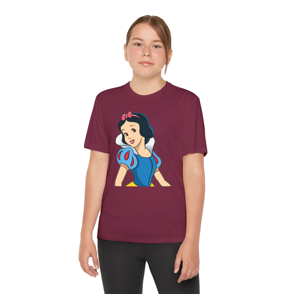Snow White Youth T-Shirt Sports Graphic Tee, Cool Athletic Shirt for Kids, Perfect for Sports Events, Team Spirit