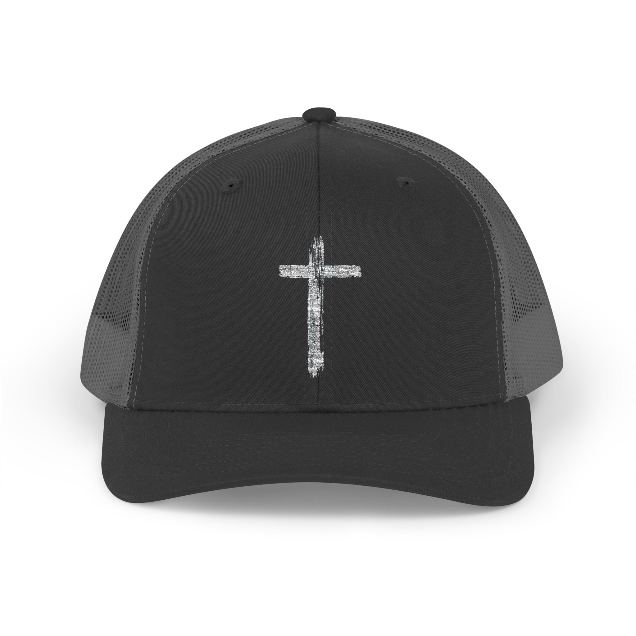 Holly Cross Snapback Trucker Cap with Thin Red Line Design, Ideal for First Responders, Supportive Gifts, Memorials, Everyday Wear