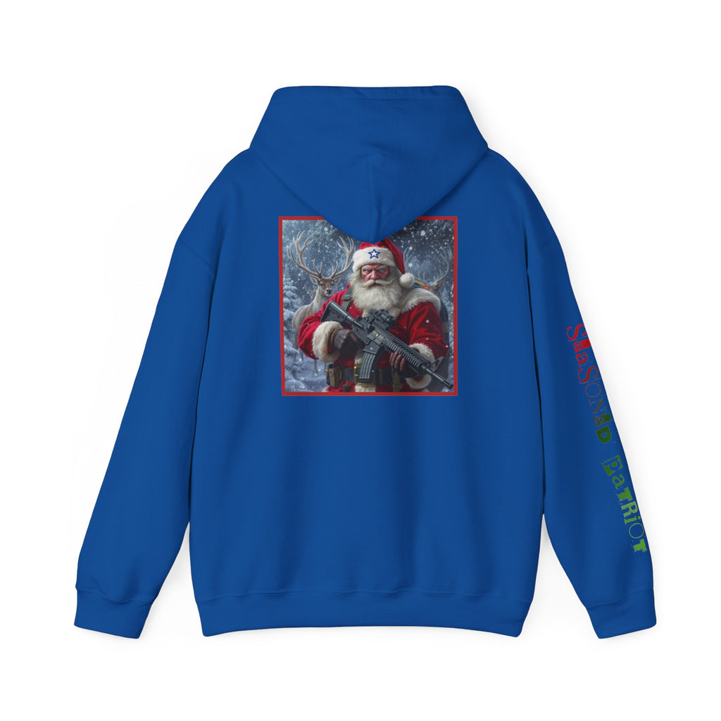 Christmas Santa Claus Patriotic USA Hoodie, Sweatshirt, Unisex Hooded Pullover, Holiday Outerwear, Festive Winter Apparel
