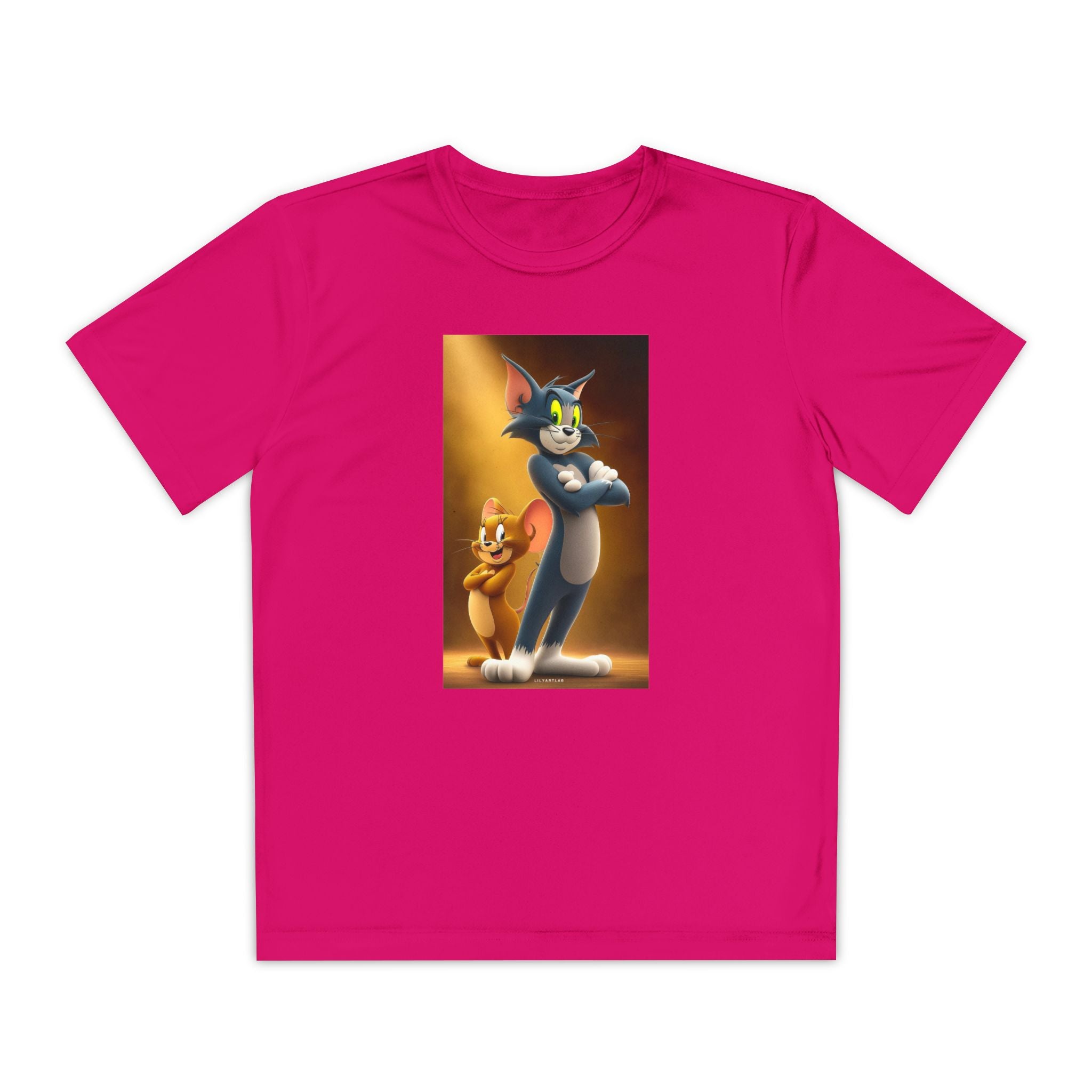 Youth Competitor Tee with Tom And Jerry design, Cartoon Graphic Kid's T-Shirt, Kids Tee, Children's Clothing, Funny Tee for Boys and Girls