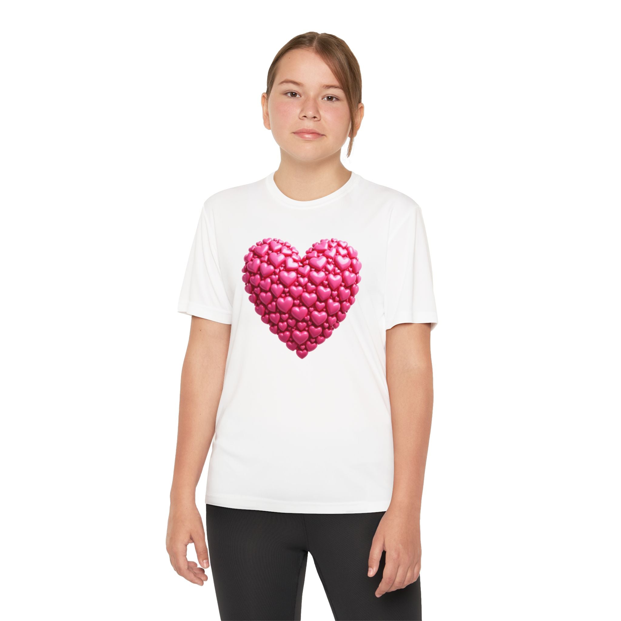 Heart Youth T-Shirt Sports Graphic Tee, Cool Athletic Shirt for Kids, Perfect for Sports Events, Team Spirit