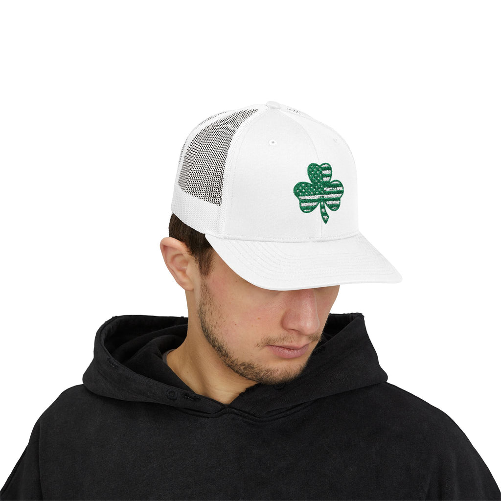 St. Patrick's Day Lucky 4-Leaf Clover Snapback Trucker Cap