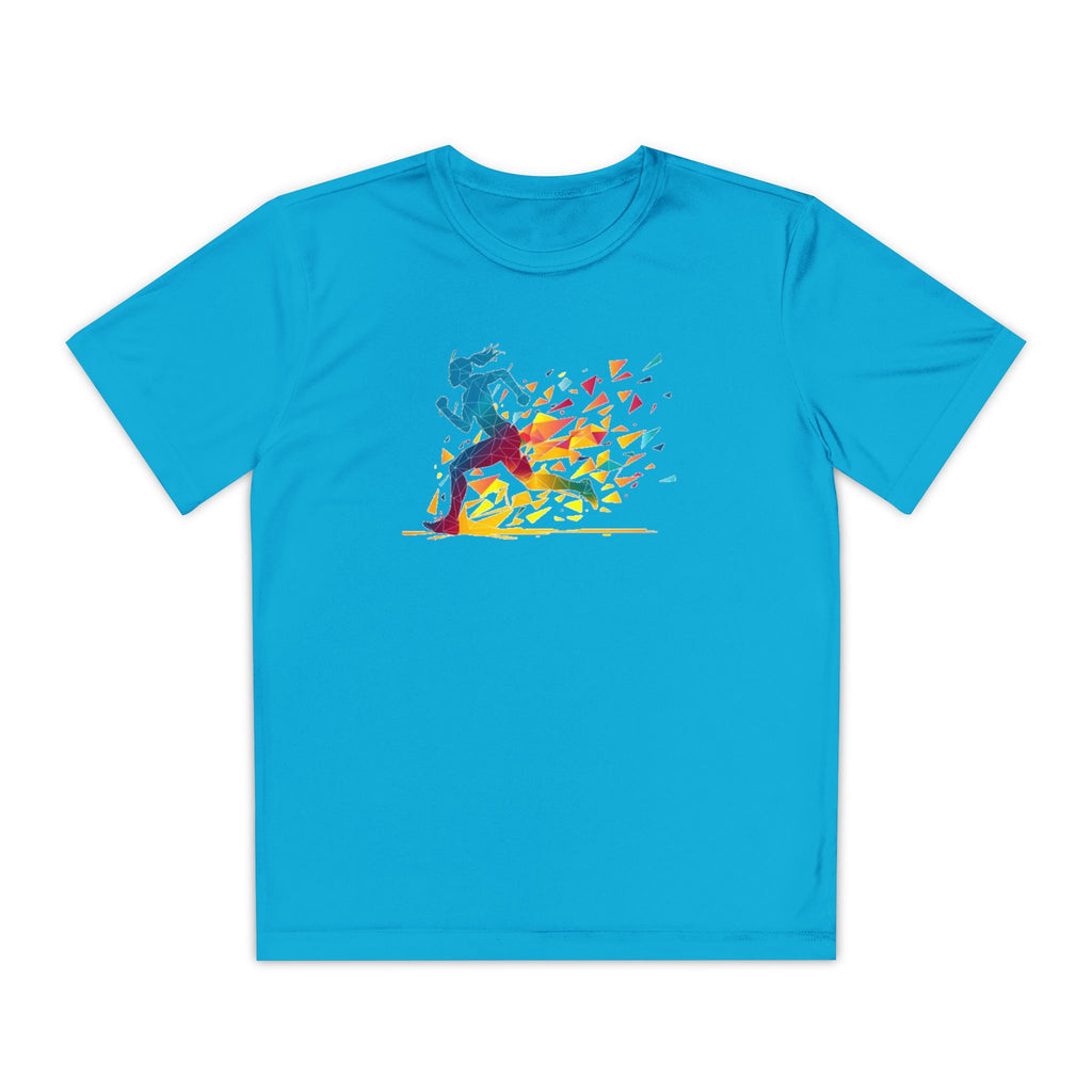 Running Youth T-Shirt Sports Graphic Tee, Cool Athletic Shirt for Kids, Perfect for Sports Events, Team Spirit