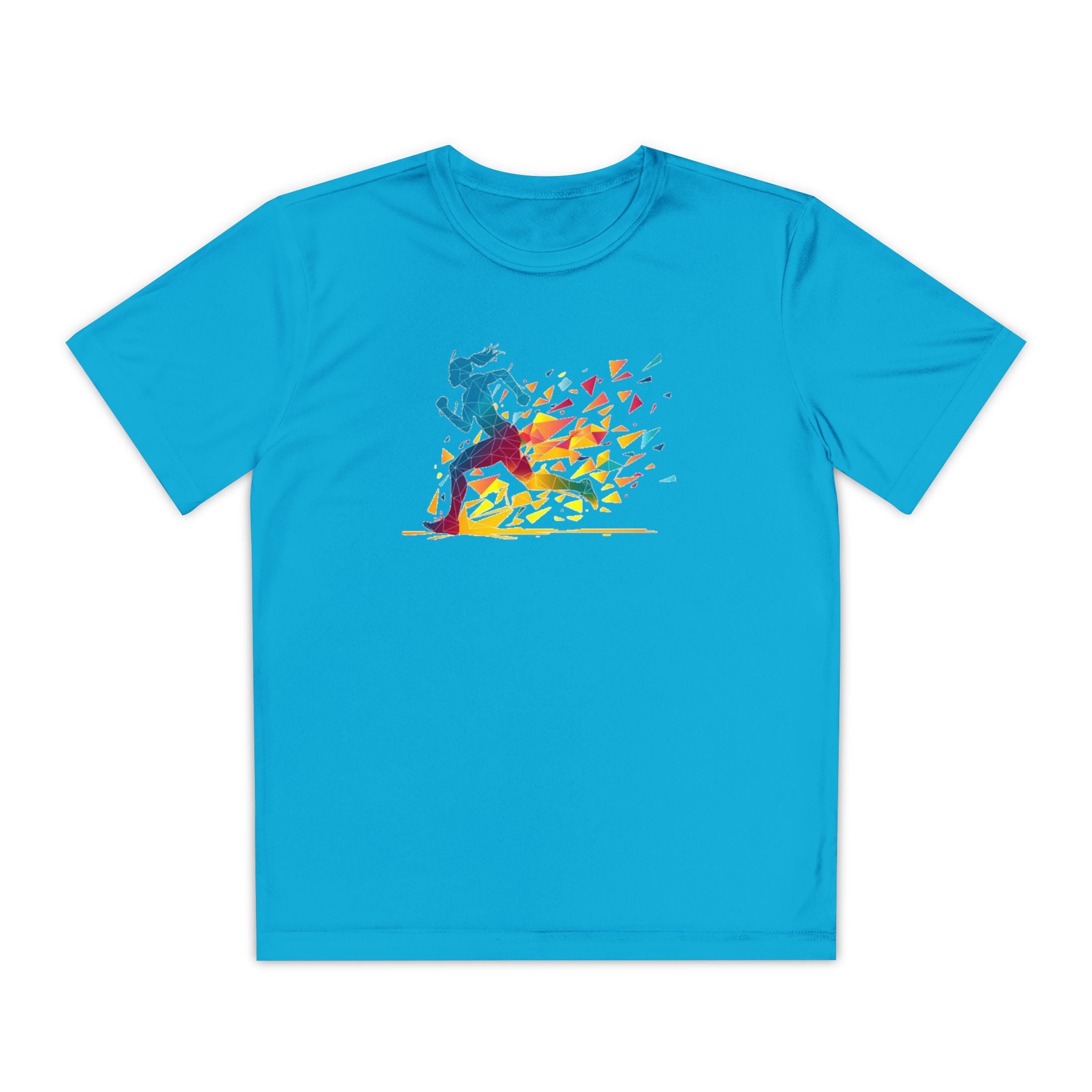 Running Youth T-Shirt Sports Graphic Tee, Cool Athletic Shirt for Kids, Perfect for Sports Events, Team Spirit