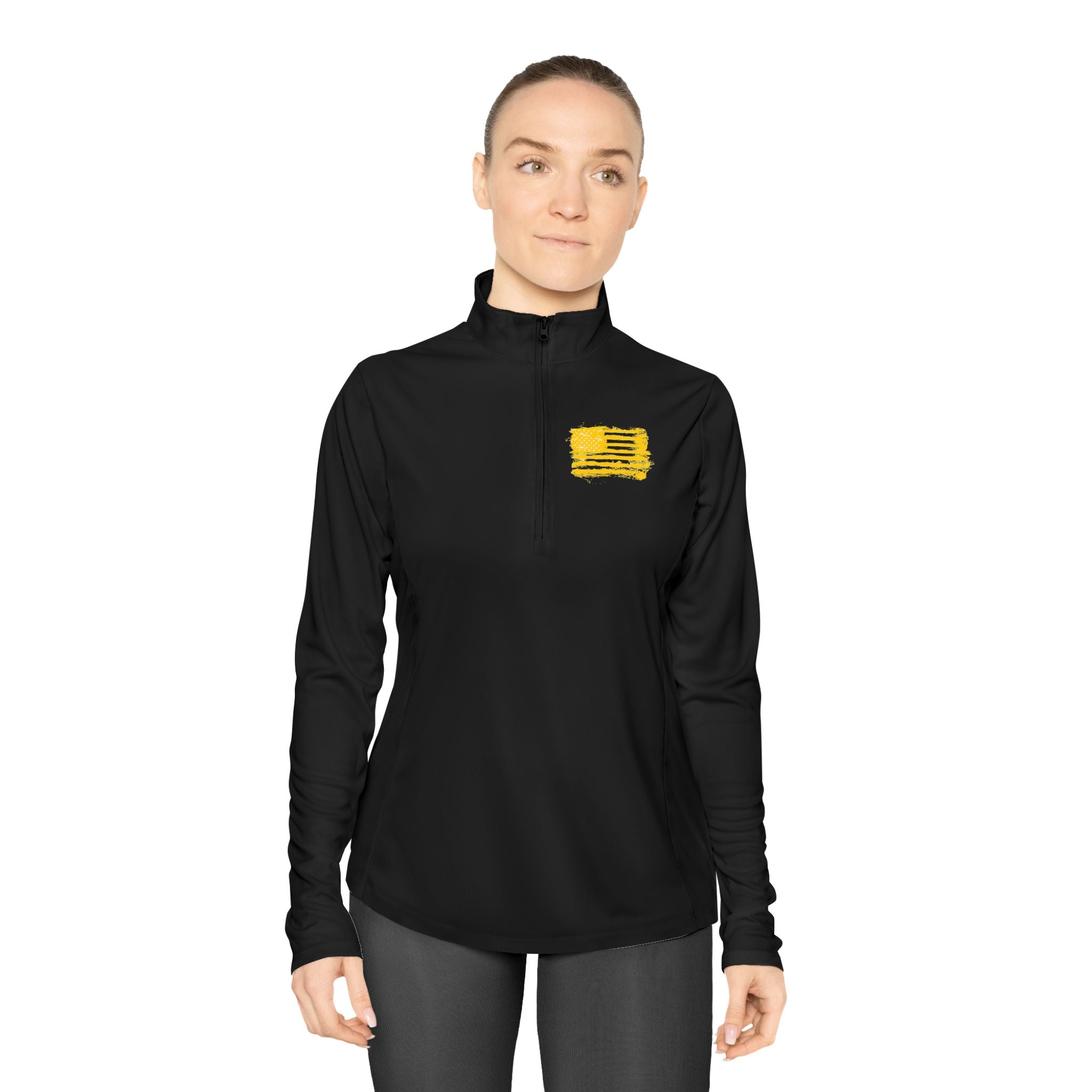 Ladies Quarter-Zip Pullover with Motivational Running Design, Athletic Apparel, Activewear, Sportswear, Fitness Gift, Running Top