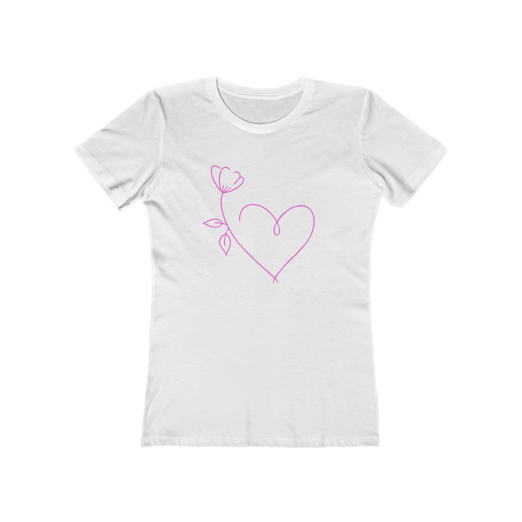 Heart Chic Women's Boyfriend Tee, Casual Outfits, Gift for Her, Weekend Wear, Trendy Style, Everyday Comfort