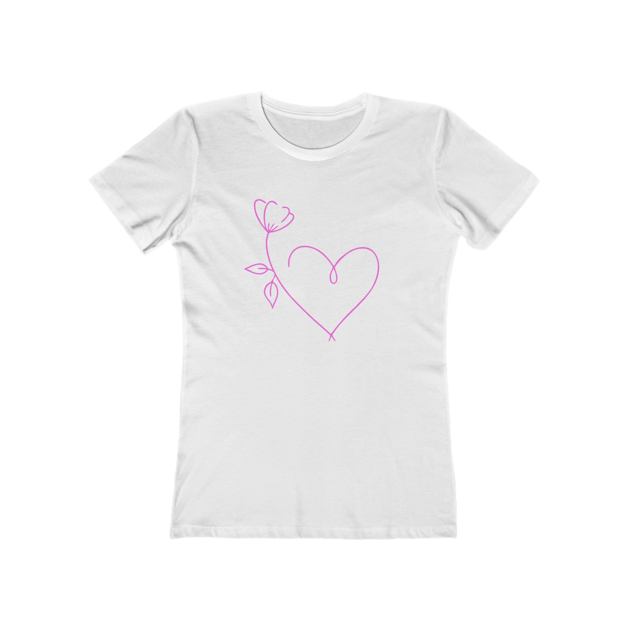 Heart Chic Women's Boyfriend Tee, Casual Outfits, Gift for Her, Weekend Wear, Trendy Style, Everyday Comfort