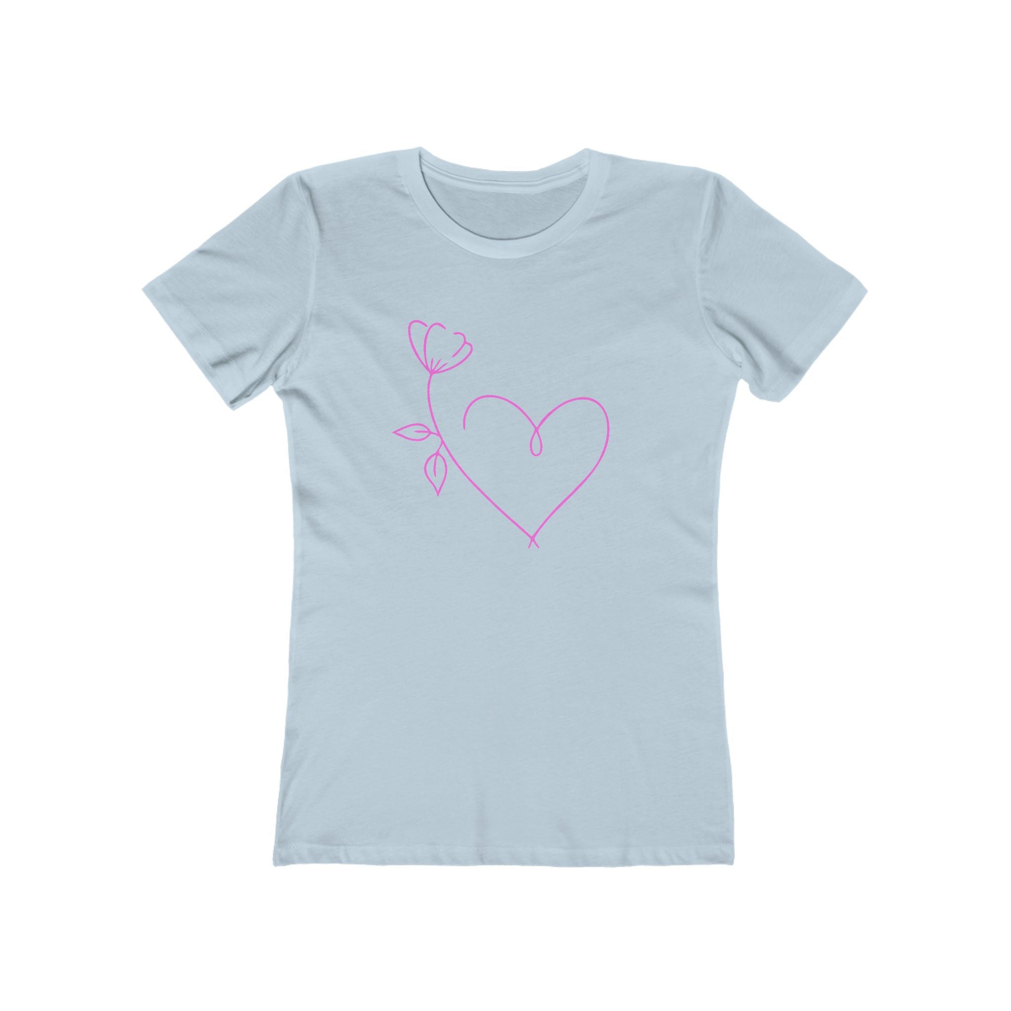 Heart Chic Women's Boyfriend Tee, Casual Outfits, Gift for Her, Weekend Wear, Trendy Style, Everyday Comfort