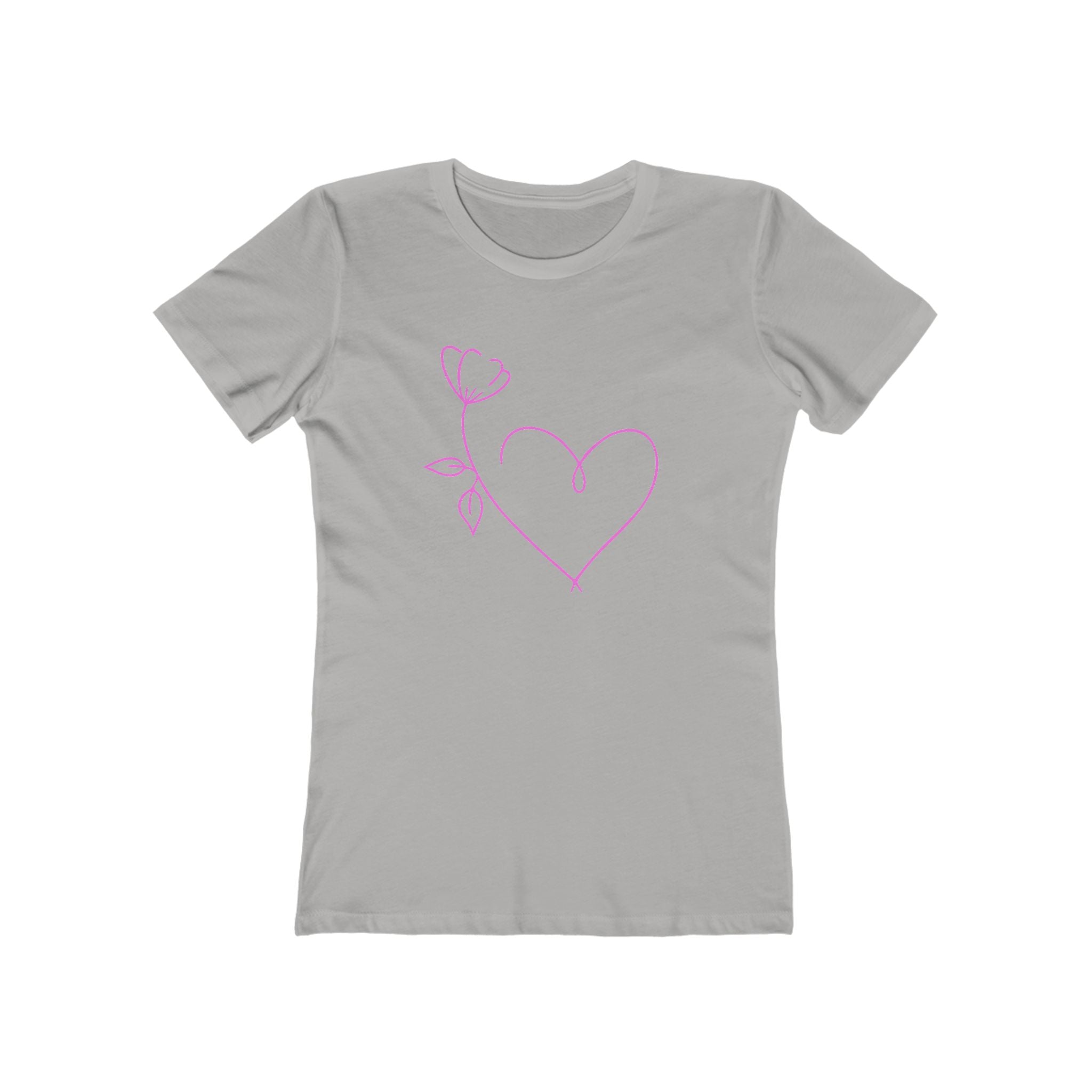 Heart Chic Women's Boyfriend Tee, Casual Outfits, Gift for Her, Weekend Wear, Trendy Style, Everyday Comfort