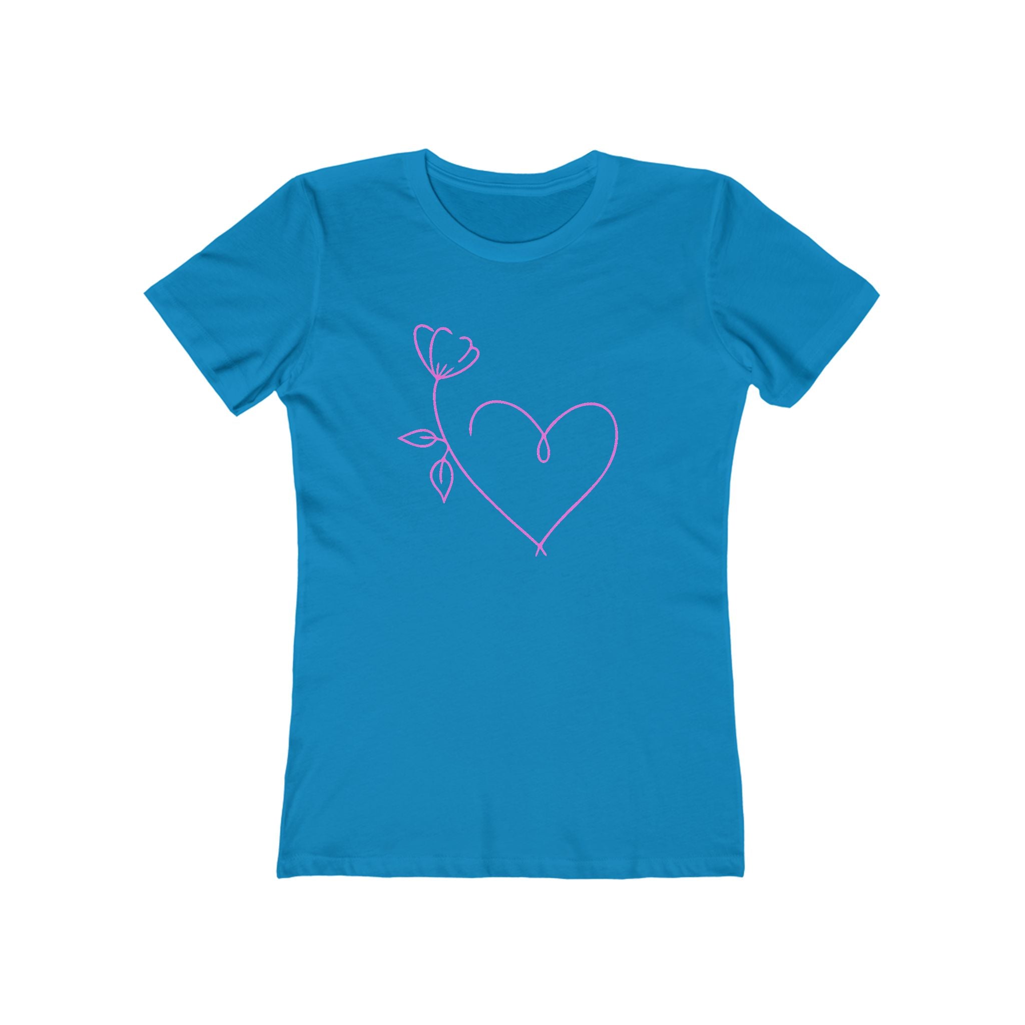 Heart Chic Women's Boyfriend Tee, Casual Outfits, Gift for Her, Weekend Wear, Trendy Style, Everyday Comfort