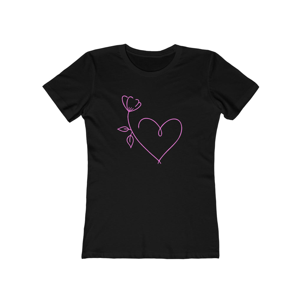 Heart Chic Women's Boyfriend Tee, Casual Outfits, Gift for Her, Weekend Wear, Trendy Style, Everyday Comfort
