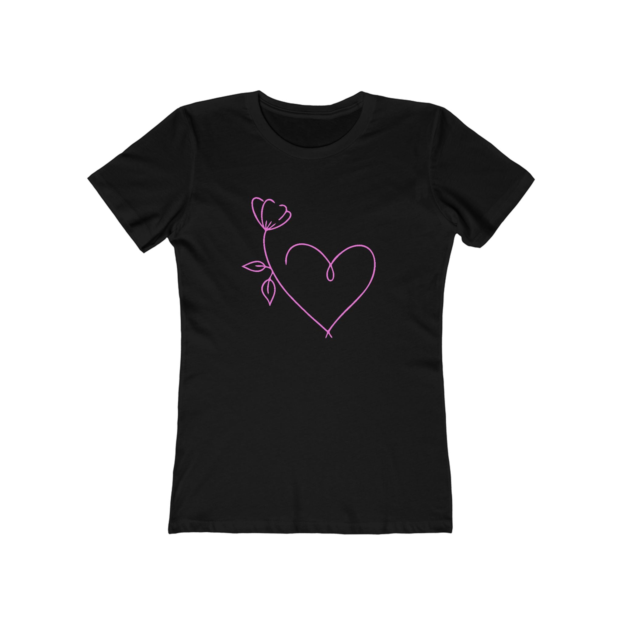 Heart Chic Women's Boyfriend Tee, Casual Outfits, Gift for Her, Weekend Wear, Trendy Style, Everyday Comfort