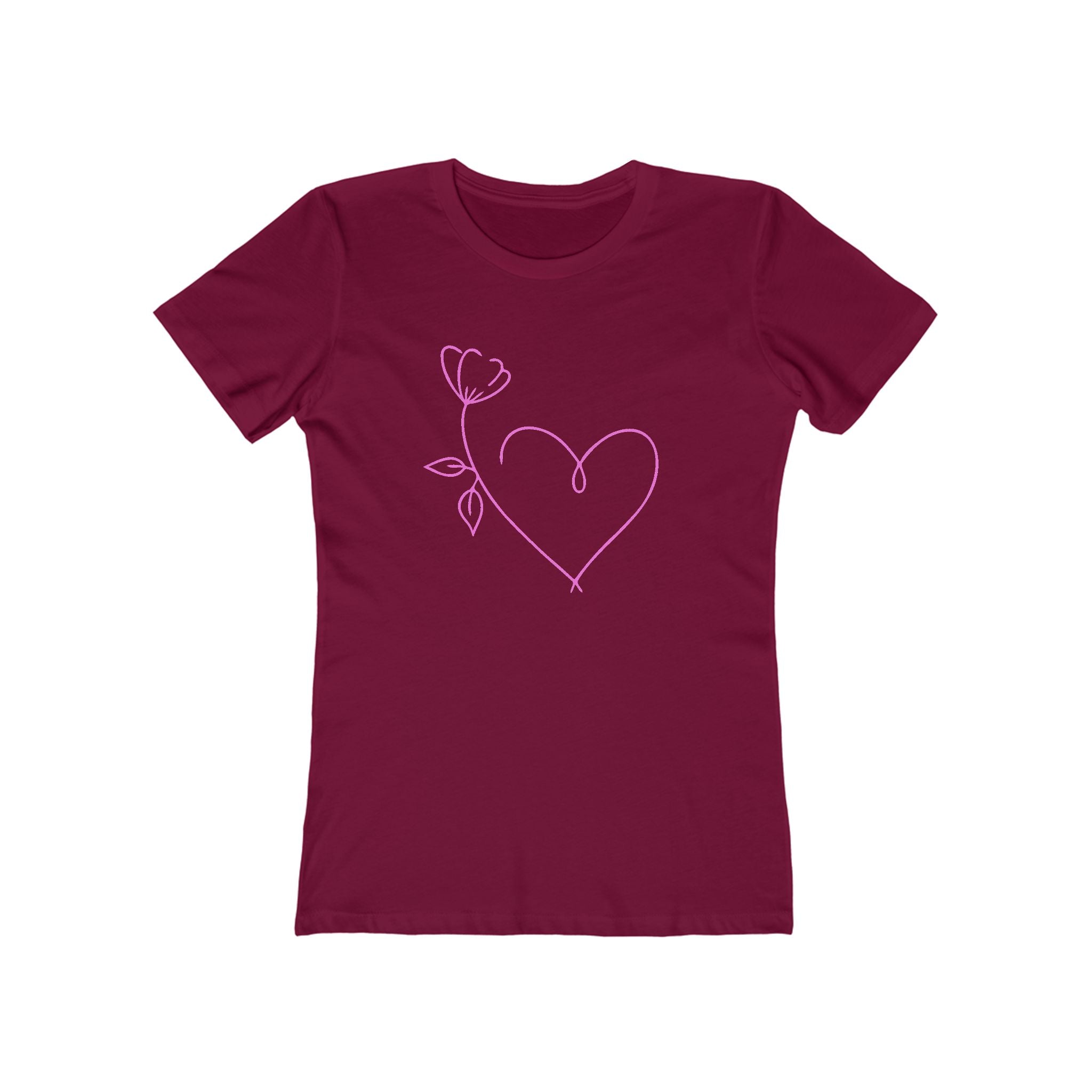 Heart Chic Women's Boyfriend Tee, Casual Outfits, Gift for Her, Weekend Wear, Trendy Style, Everyday Comfort