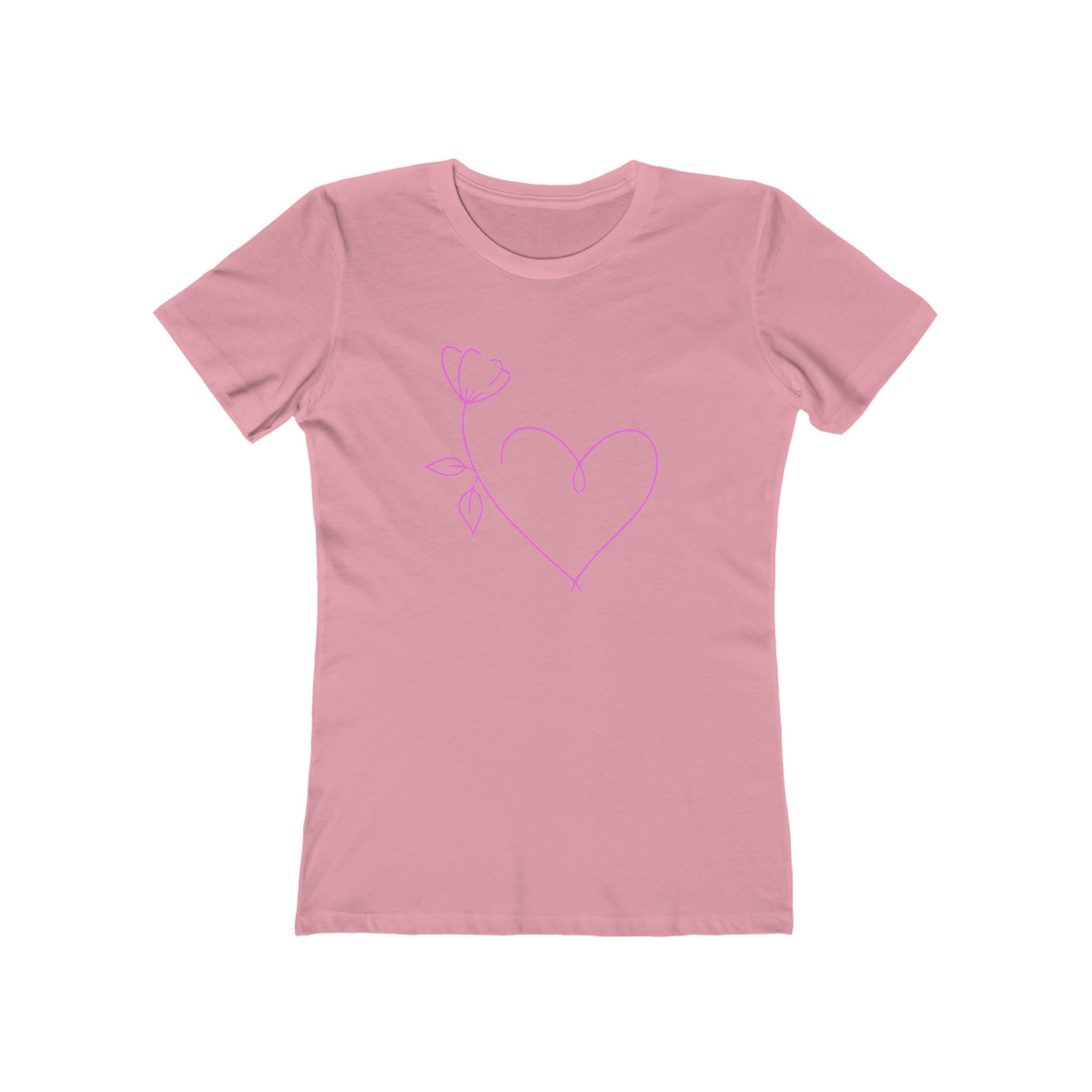 Heart Chic Women's Boyfriend Tee, Casual Outfits, Gift for Her, Weekend Wear, Trendy Style, Everyday Comfort