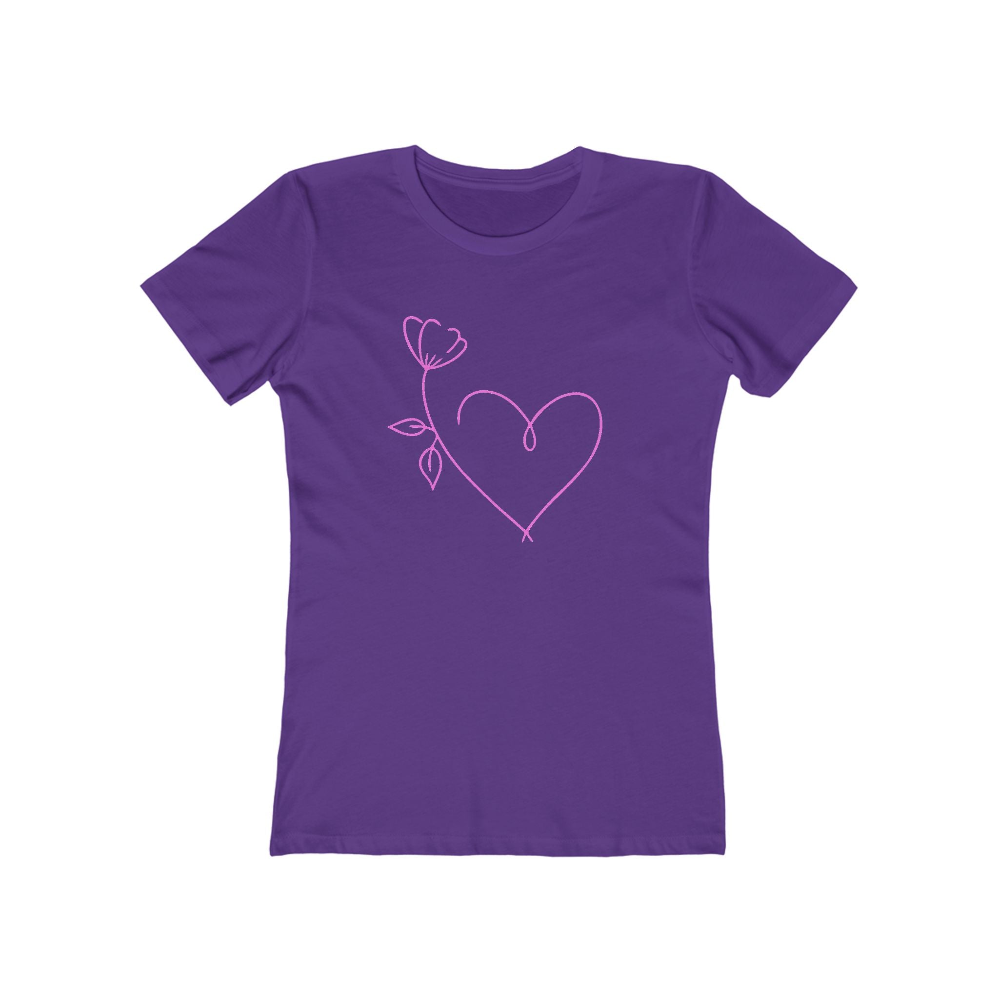 Heart Chic Women's Boyfriend Tee, Casual Outfits, Gift for Her, Weekend Wear, Trendy Style, Everyday Comfort