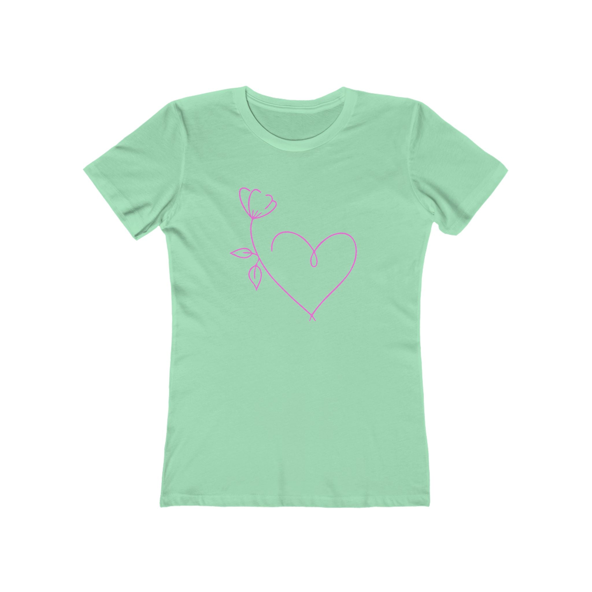 Heart Chic Women's Boyfriend Tee, Casual Outfits, Gift for Her, Weekend Wear, Trendy Style, Everyday Comfort