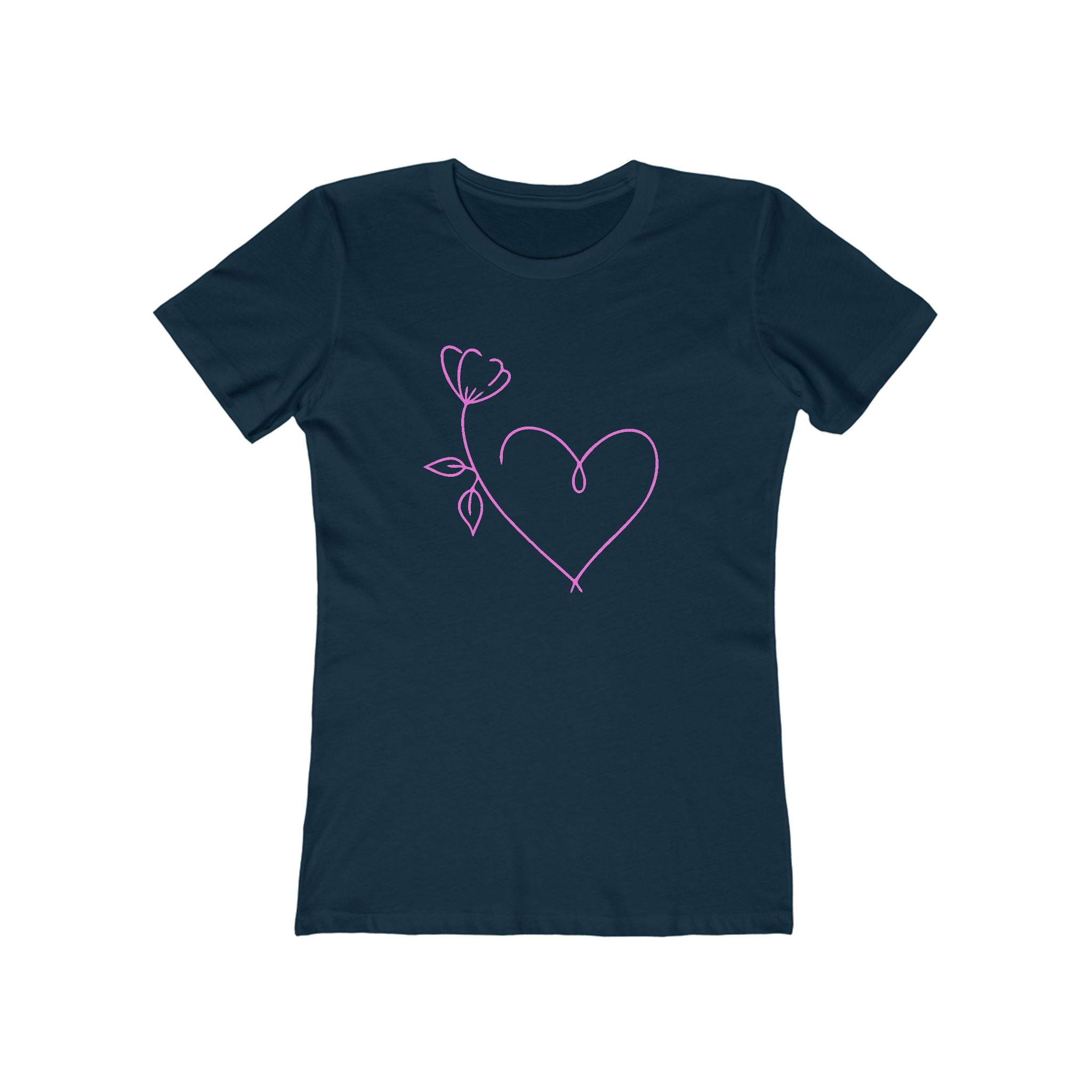 Heart Chic Women's Boyfriend Tee, Casual Outfits, Gift for Her, Weekend Wear, Trendy Style, Everyday Comfort