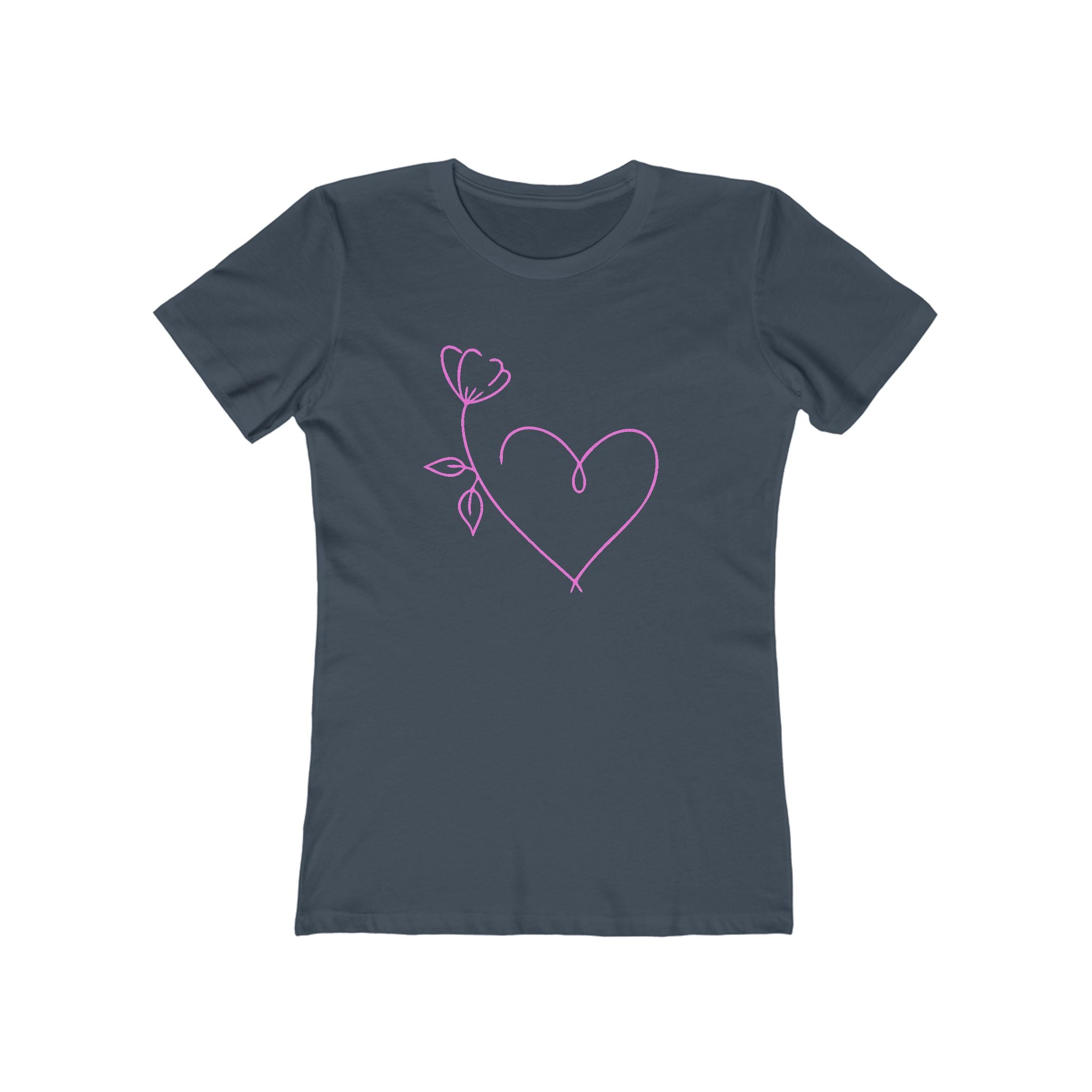 Heart Chic Women's Boyfriend Tee, Casual Outfits, Gift for Her, Weekend Wear, Trendy Style, Everyday Comfort