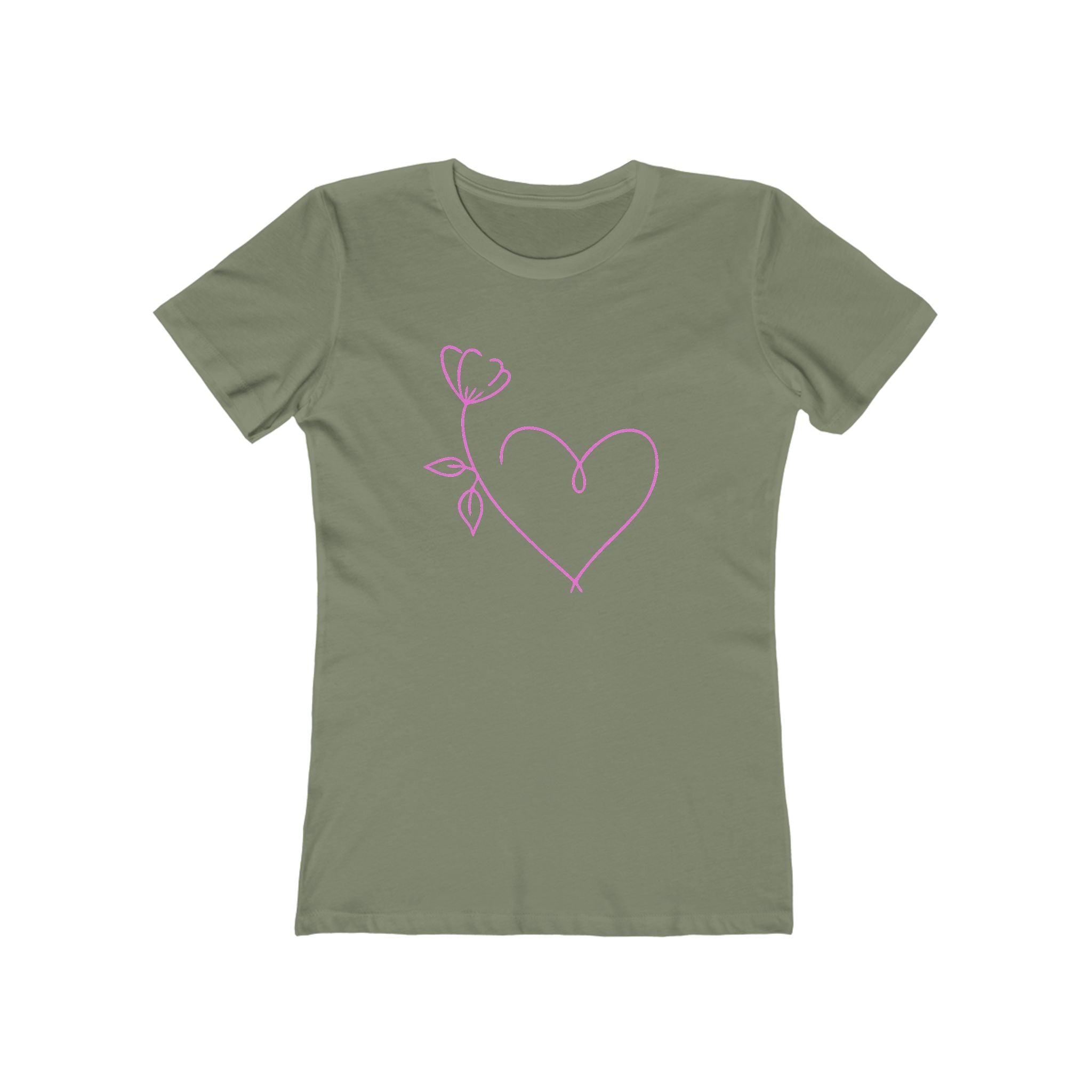 Heart Chic Women's Boyfriend Tee, Casual Outfits, Gift for Her, Weekend Wear, Trendy Style, Everyday Comfort