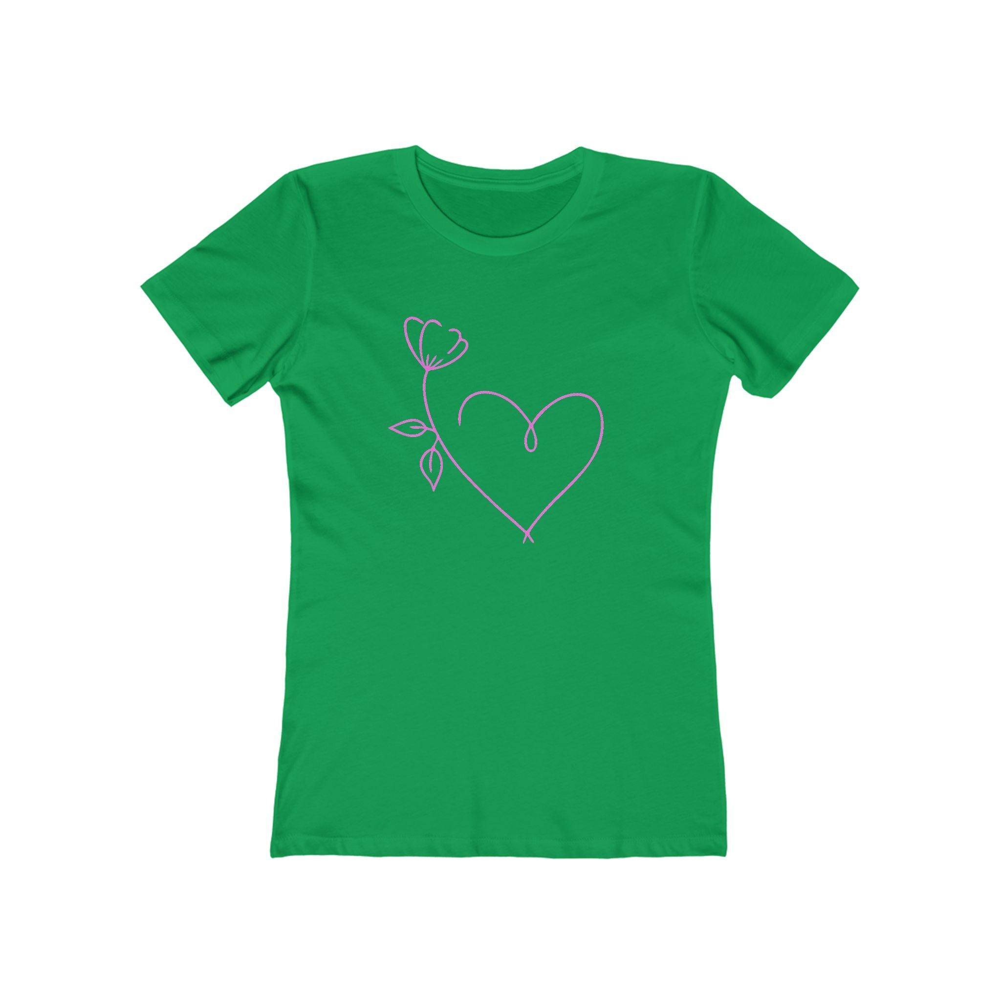 Heart Chic Women's Boyfriend Tee, Casual Outfits, Gift for Her, Weekend Wear, Trendy Style, Everyday Comfort