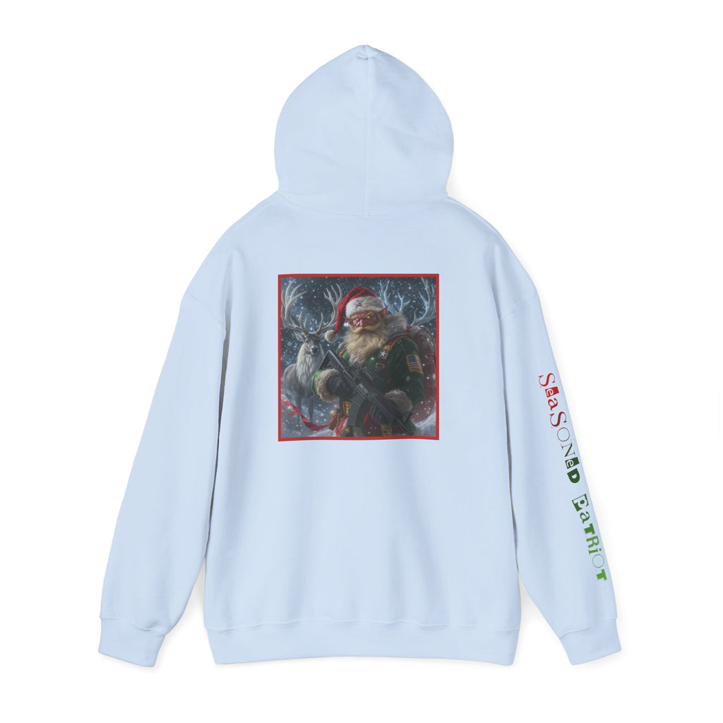 Christmas Elf Patriotic USA Hoodie, Sweatshirt, Unisex Hooded Pullover, Holiday Outerwear, Festive Winter Apparel