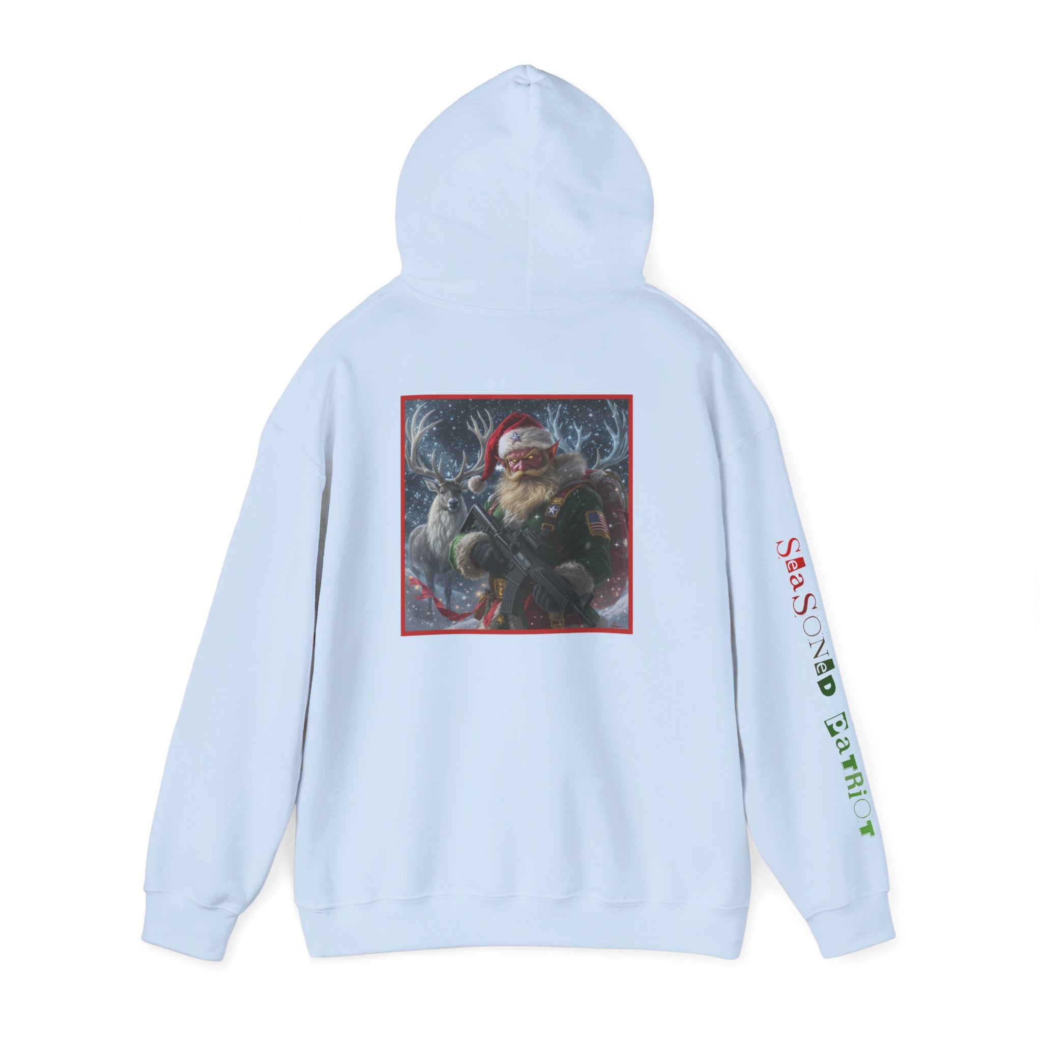 Christmas Elf Patriotic USA Hoodie, Sweatshirt, Unisex Hooded Pullover, Holiday Outerwear, Festive Winter Apparel