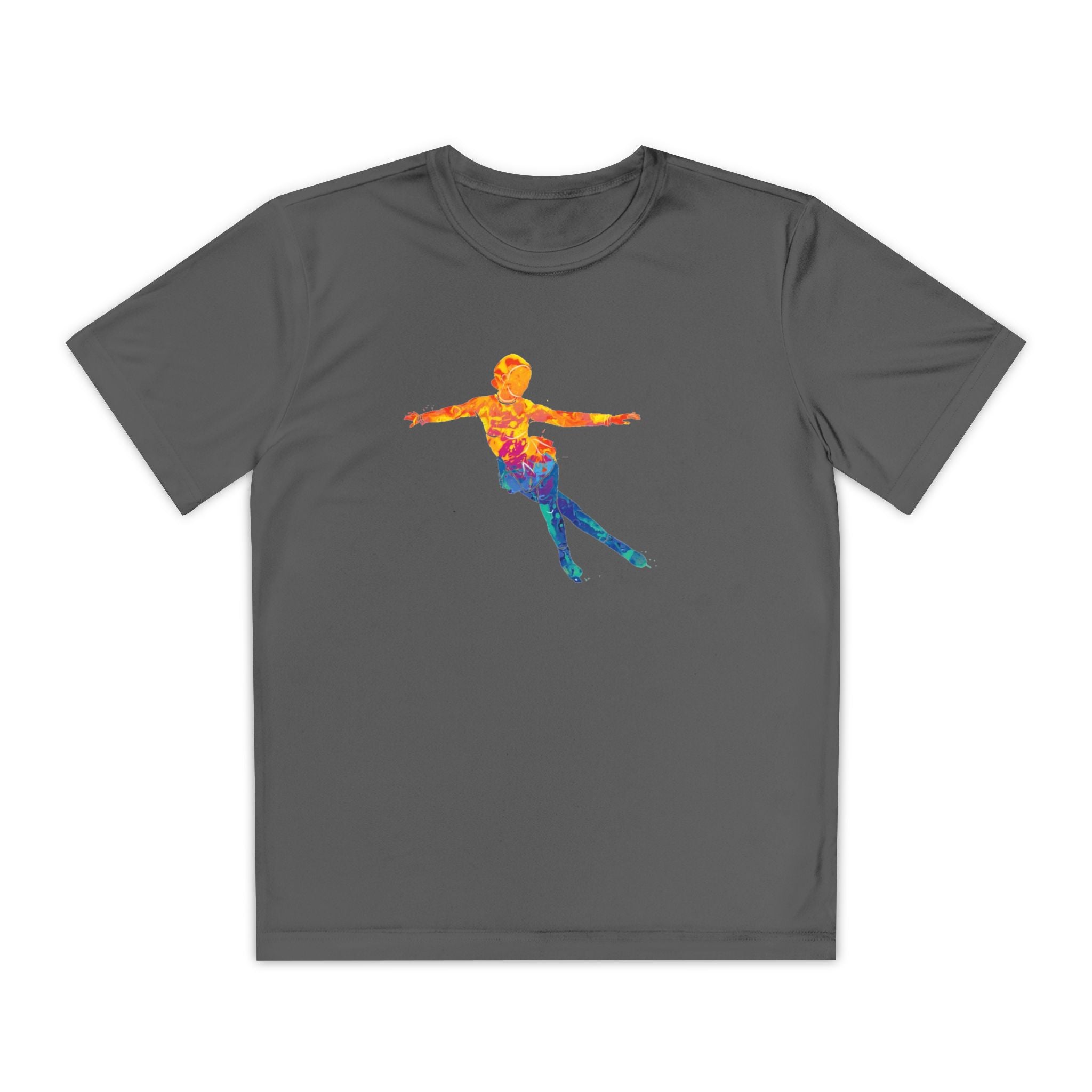 Ice Skating Youth Sports Graphic Tee, Cool Athletic Shirt for Kids, Perfect for Sports Events, Team Spirit, Birthday Gift, Summer Activities